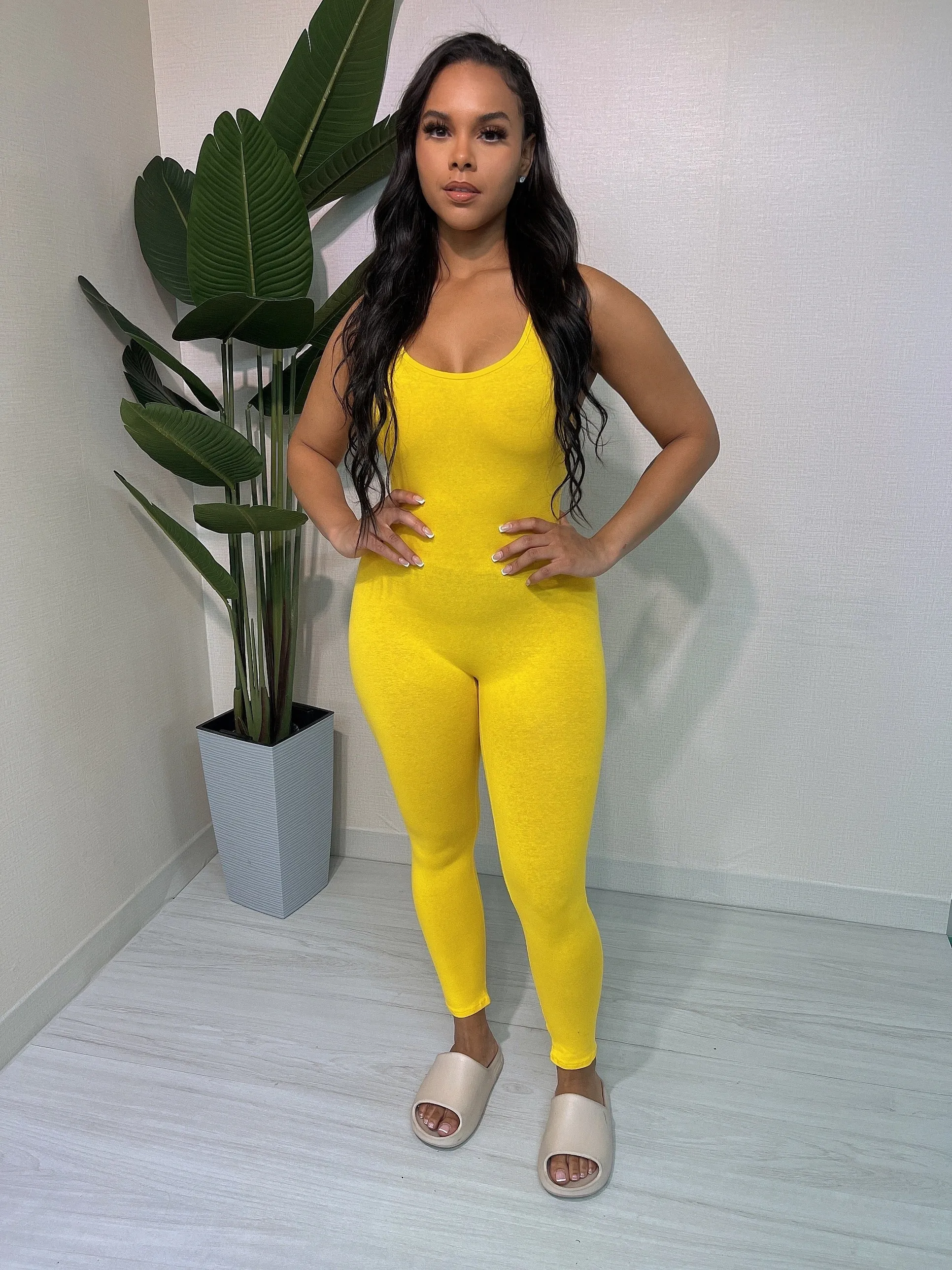 MJ222H-PLAIN TANK JUMPSUIT