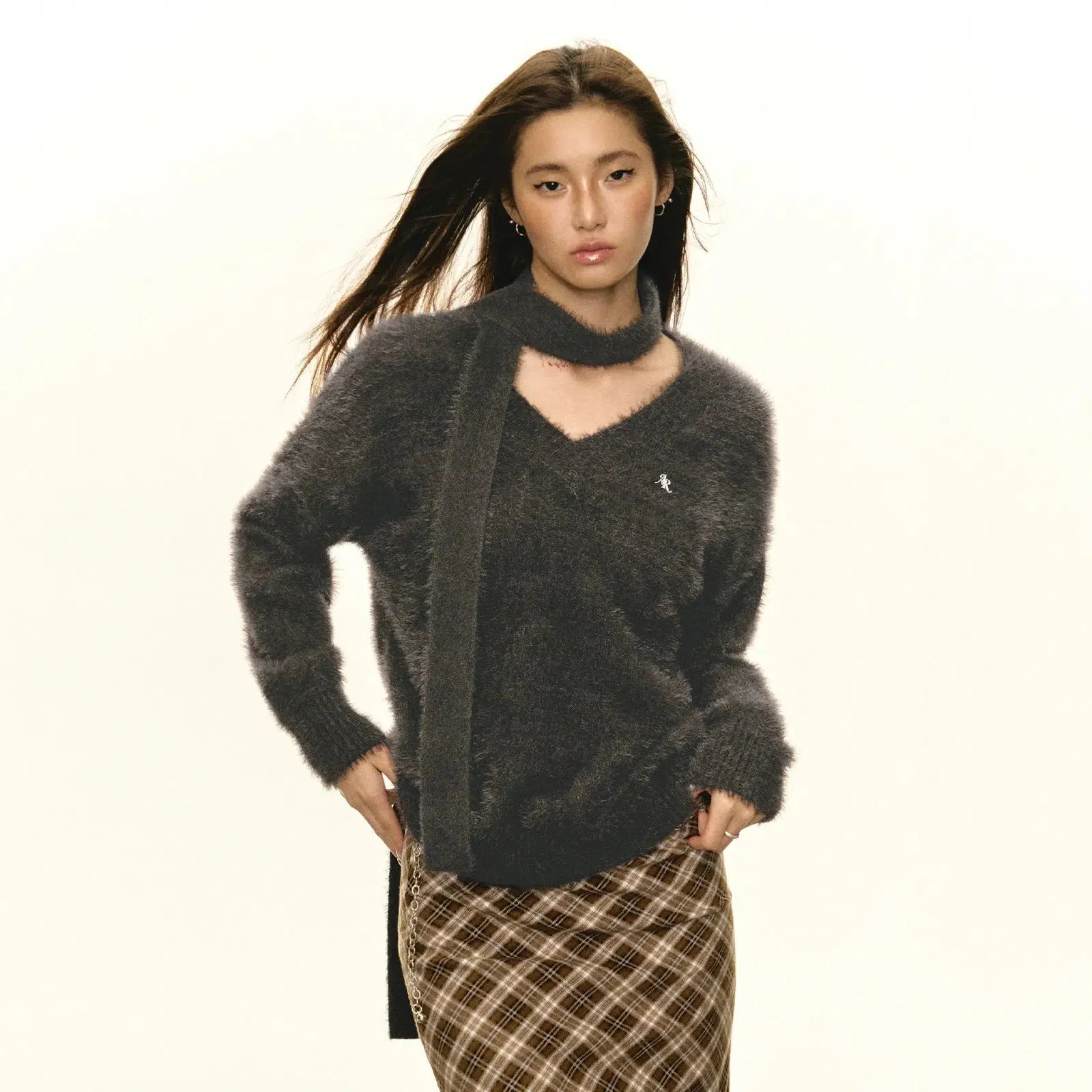 Modern V-Neck Soft Knit Sweater
