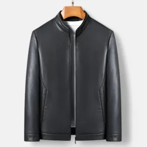 Monacogents | Premium Sheep Leather Jacket with Mock Collar