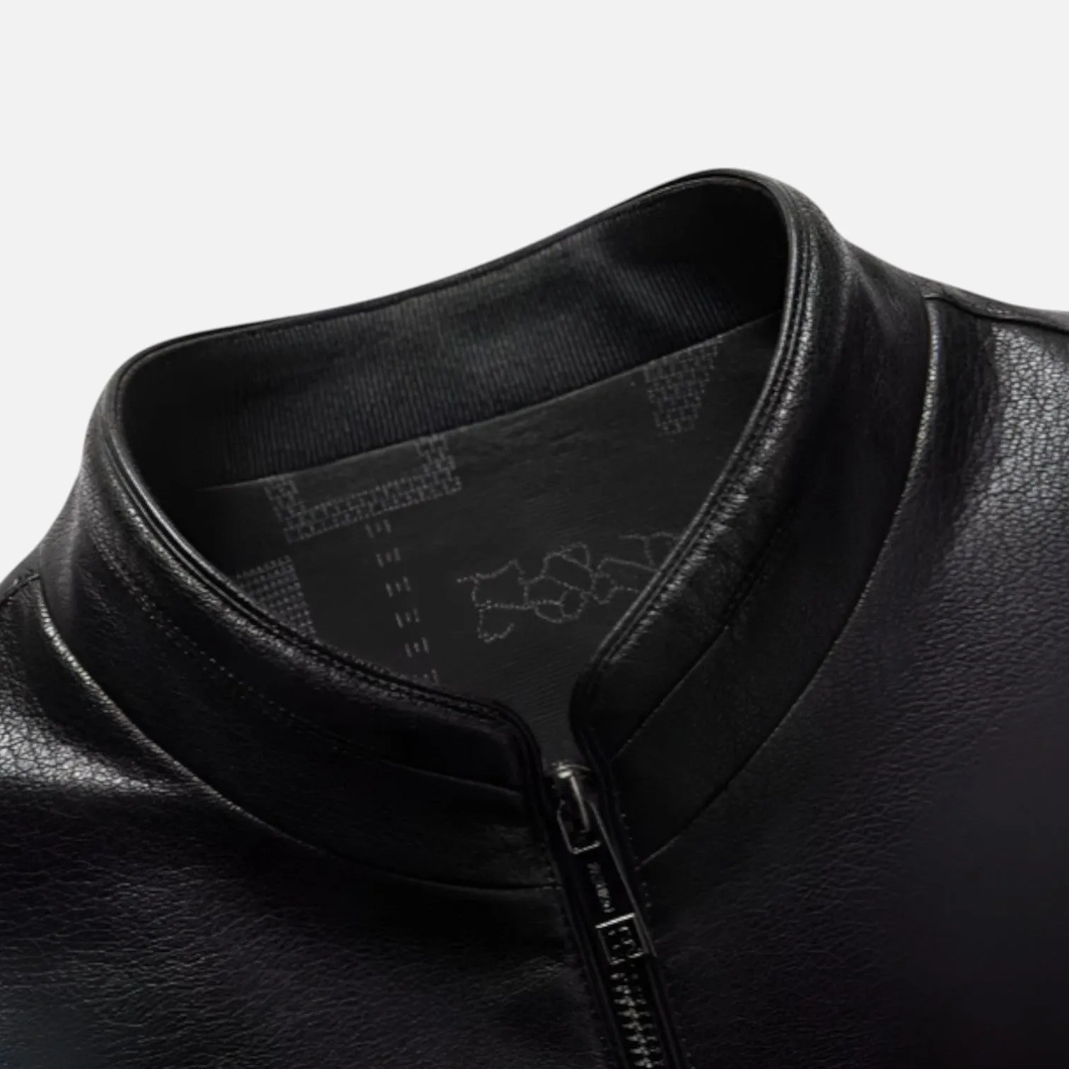 Monacogents | Premium Sheep Leather Jacket with Mock Collar