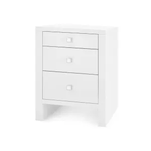 Morgan 3-Drawer Side Table / Chiffon White
