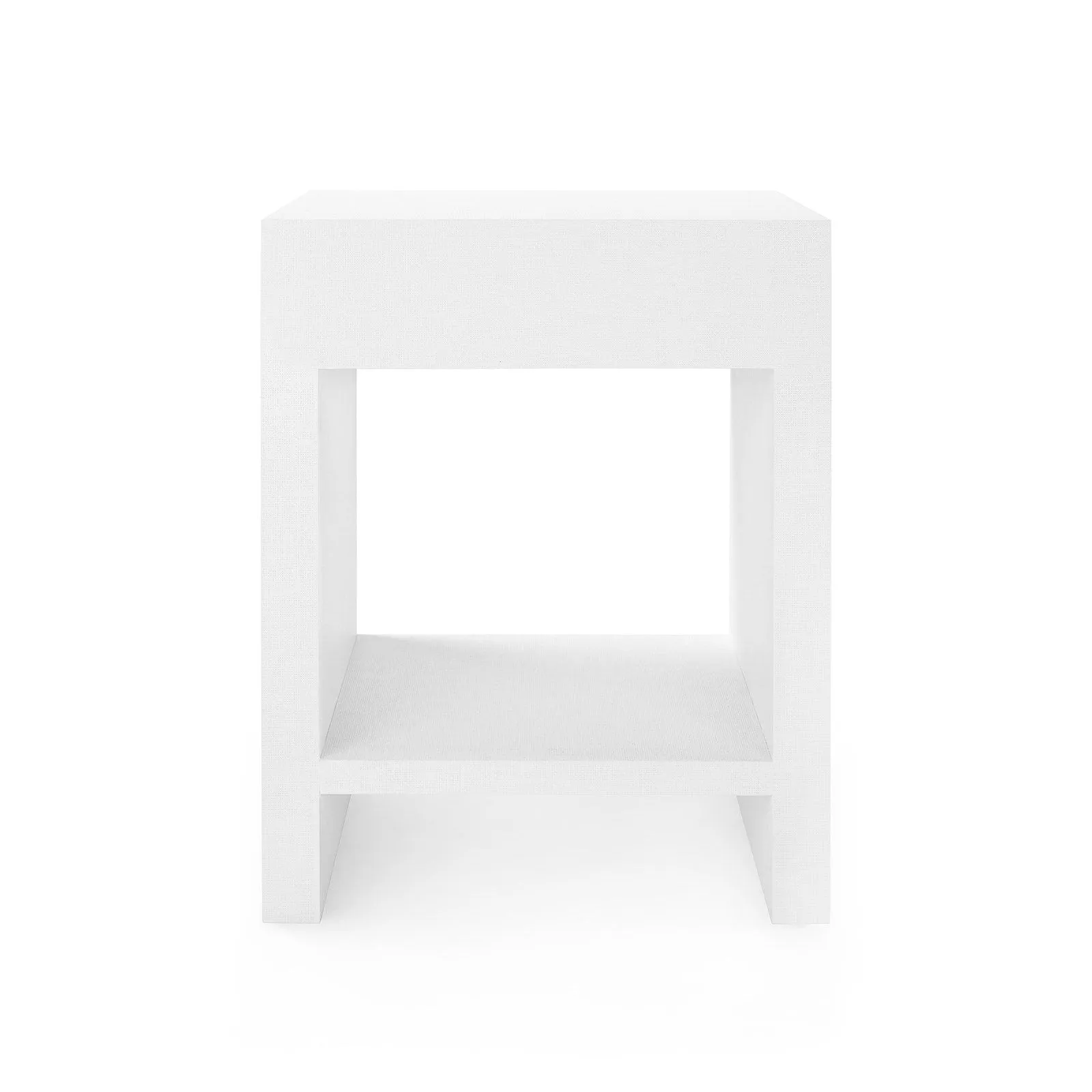Morgan Grasscloth 1-Drawer Side Table / Chiffon White