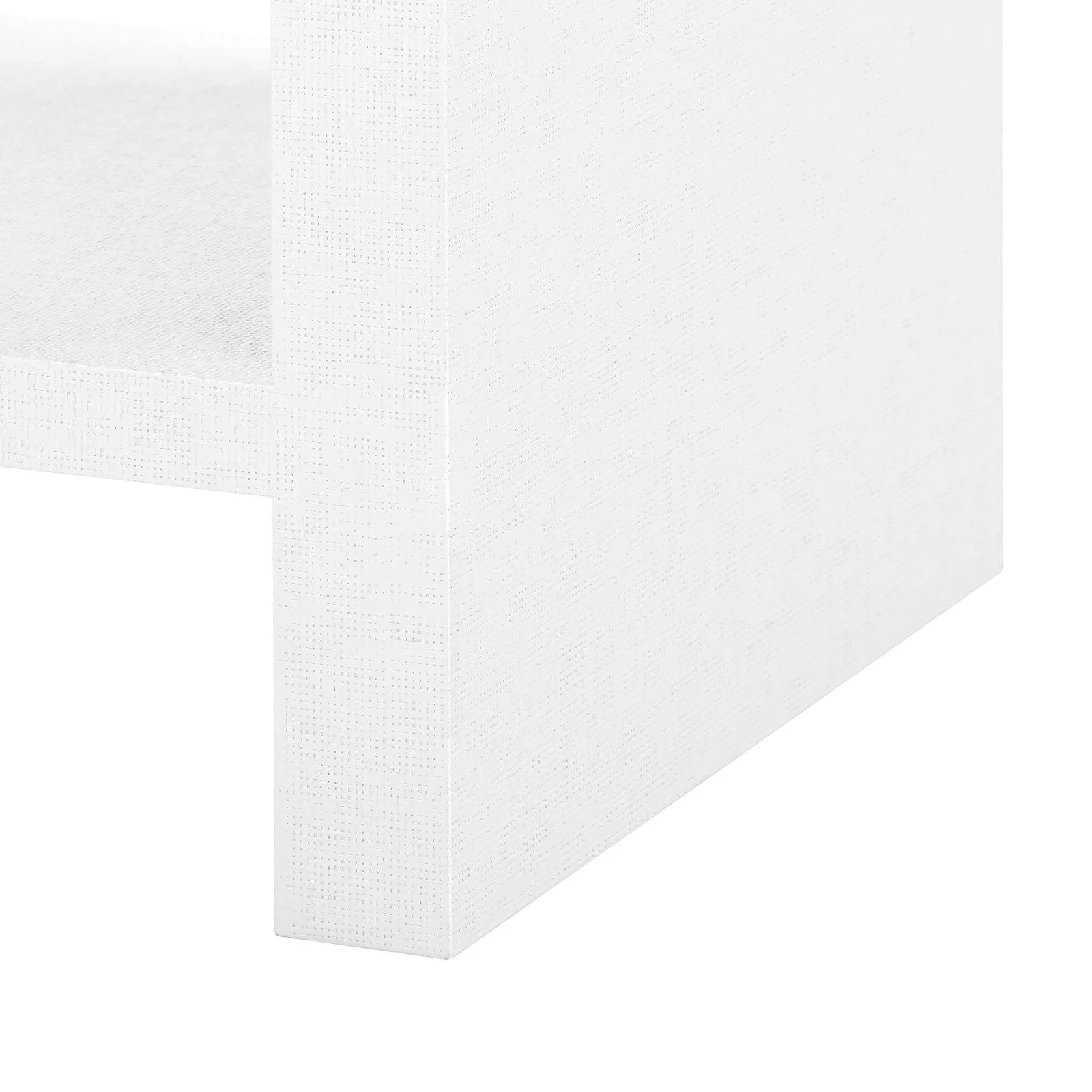 Morgan Grasscloth 1-Drawer Side Table / Chiffon White