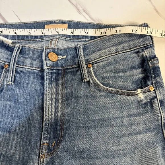 MOTHER Jeans The Dazzler Ankle Denim Women's 24 Mid Rise Classic Flaw *READ*