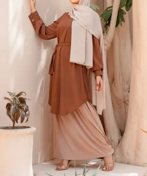 Mushroom Jersey Pencil Maxi Skirt