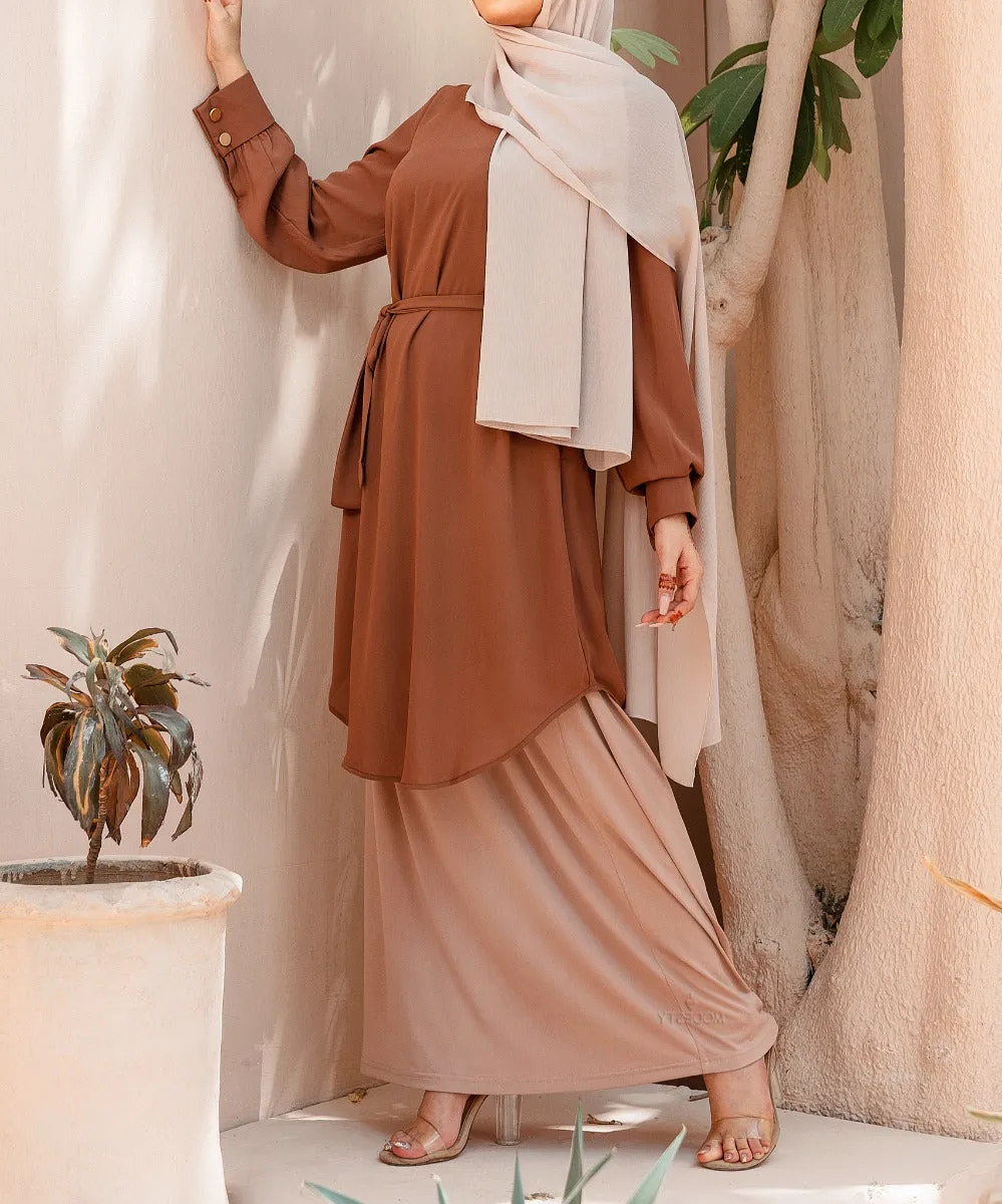 Mushroom Jersey Pencil Maxi Skirt