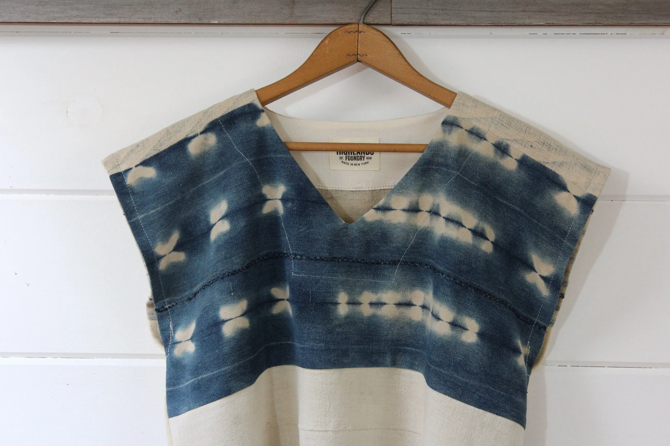 Natural   Indigo Patchwork Top