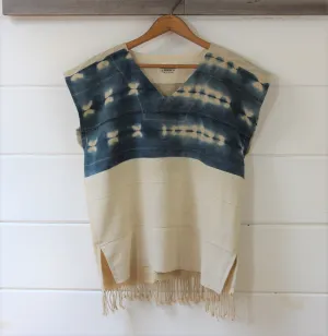 Natural   Indigo Patchwork Top