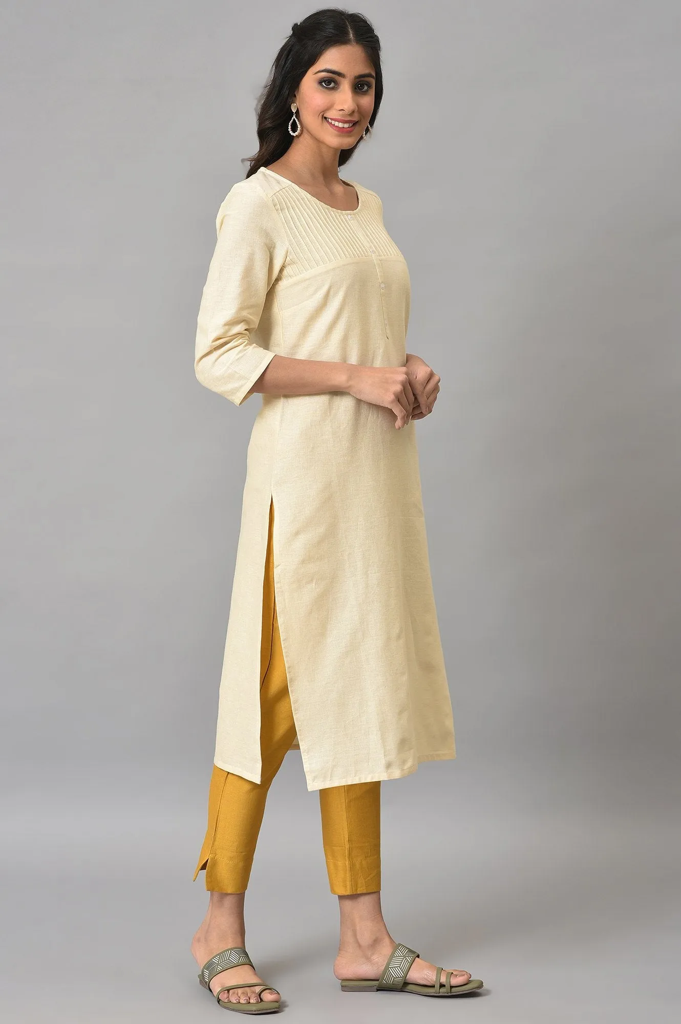 Natural Solid Cotton kurta
