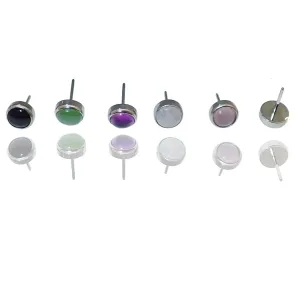 Natural Stone Threadless tops Titanium 4mm or 5mm
