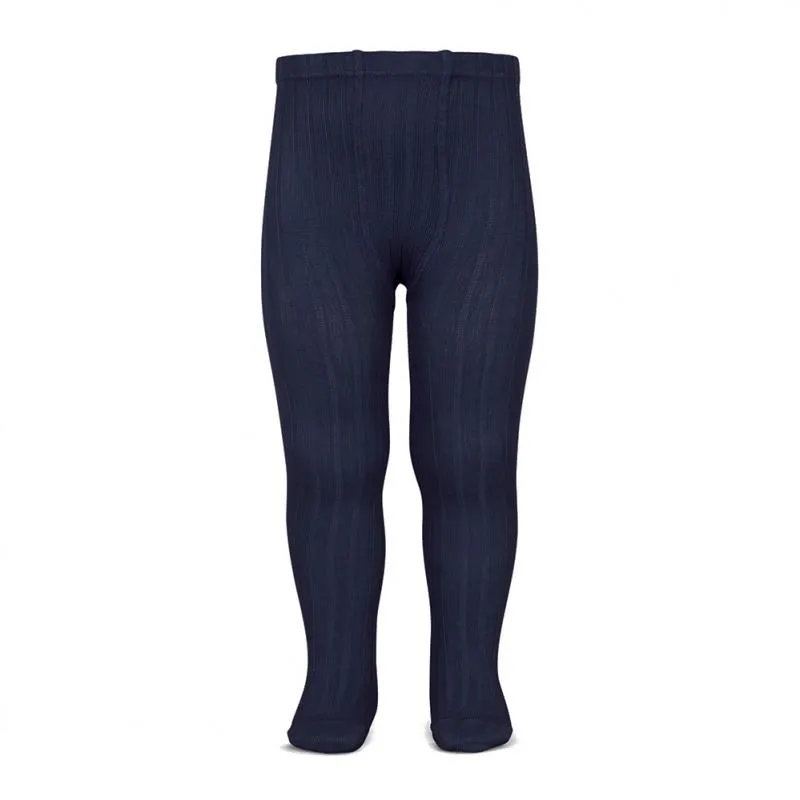 Navy Ribbed Tights