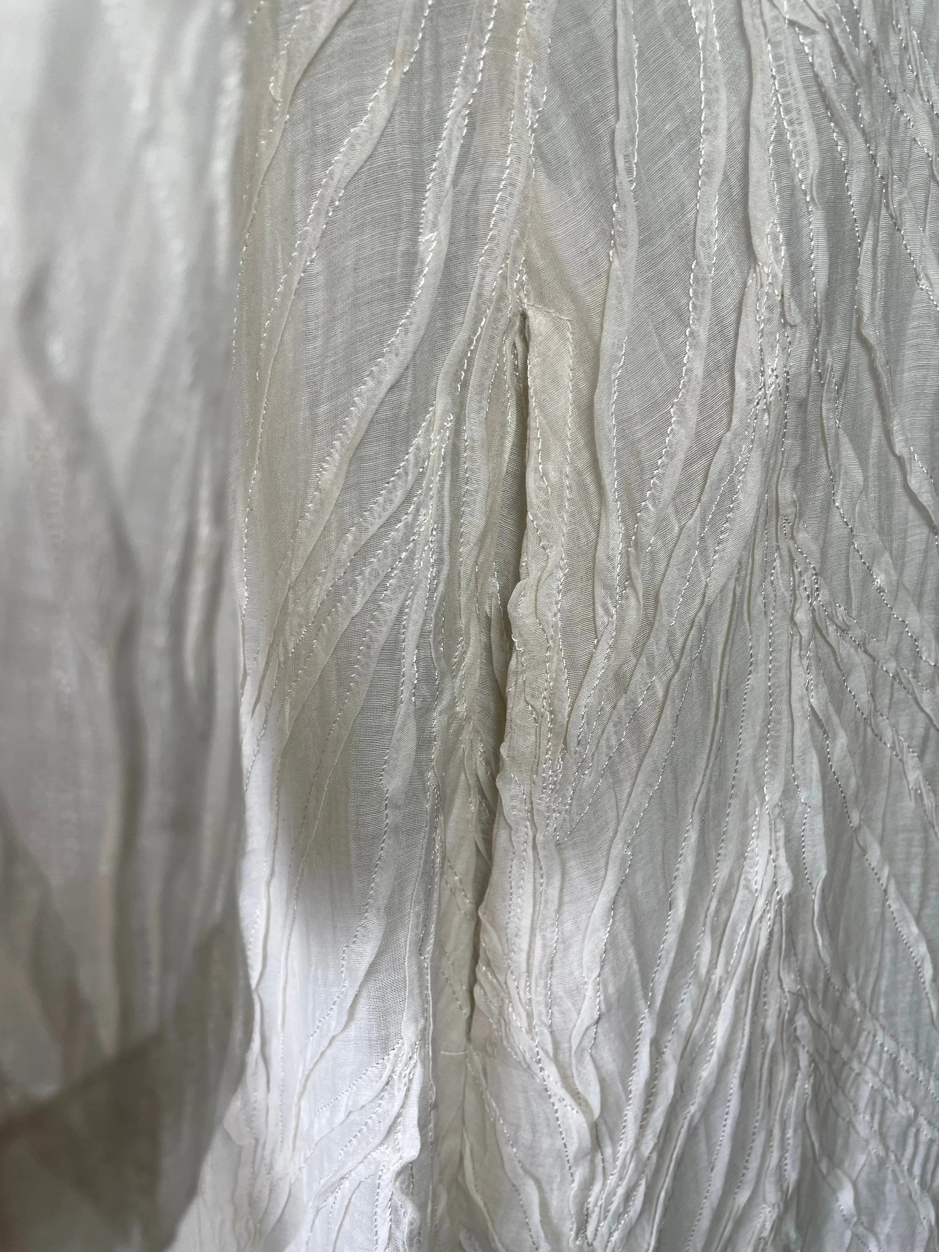 Neeru Kumar  ~  Sheer Embroidered Dress with Slip - White/White