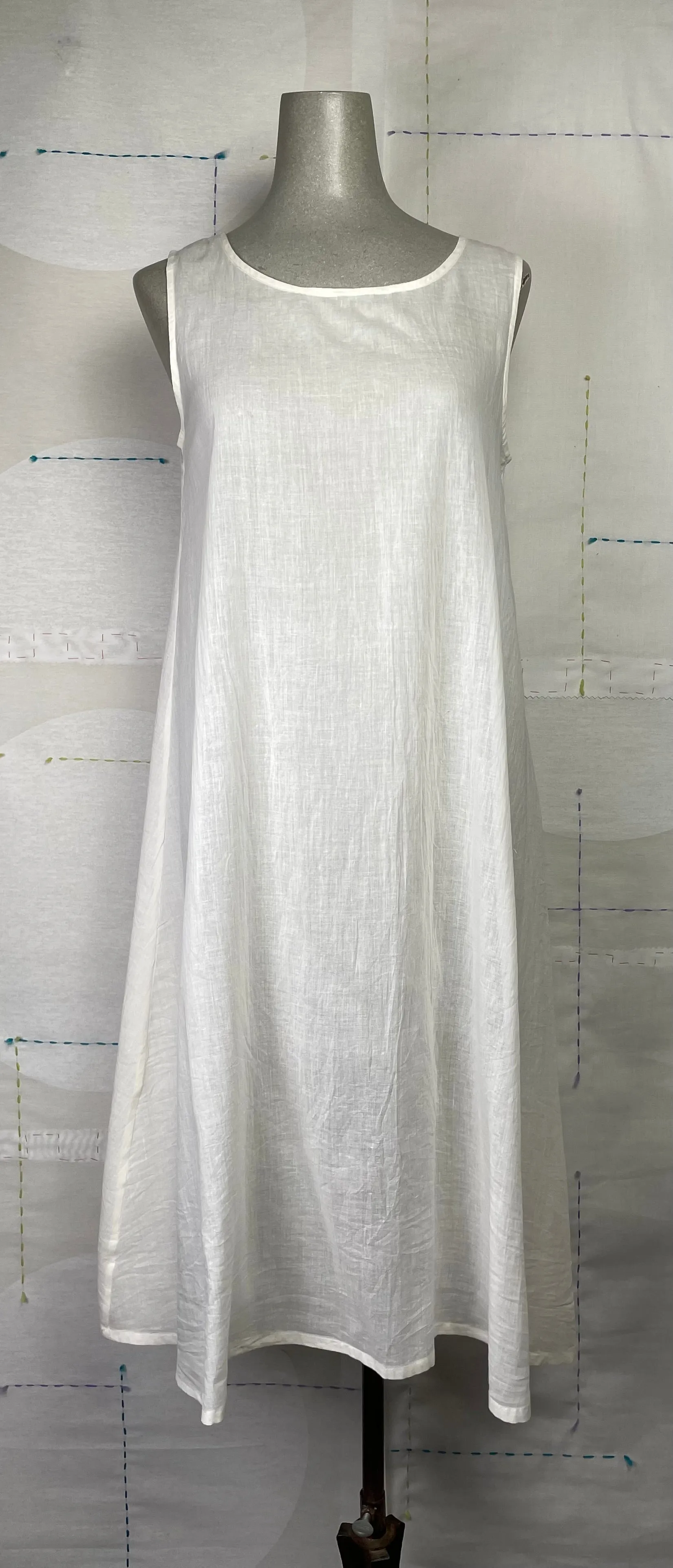 Neeru Kumar  ~  Sheer Embroidered Dress with Slip - White/White