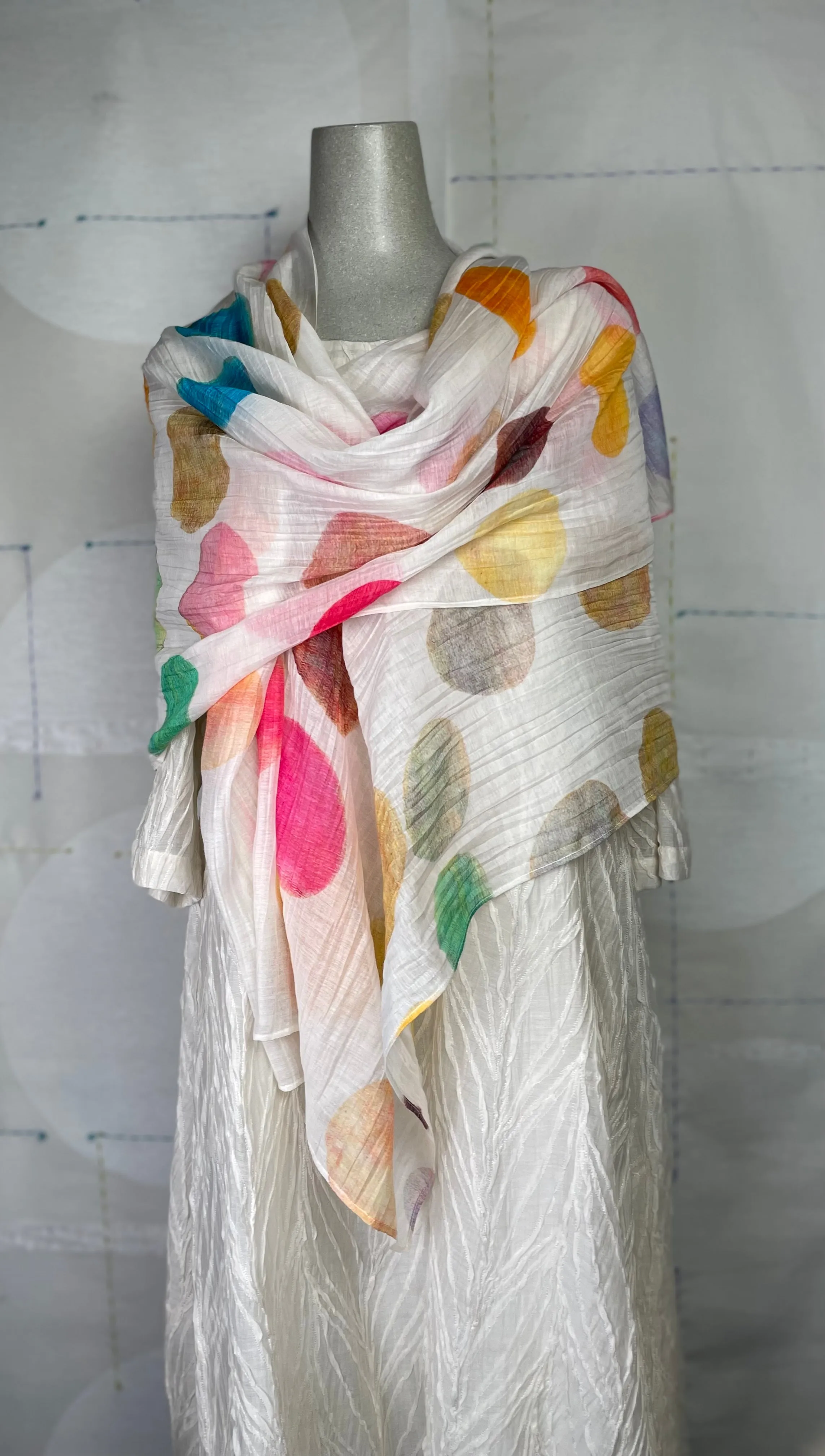 Neeru Kumar  ~  Sheer Embroidered Dress with Slip - White/White
