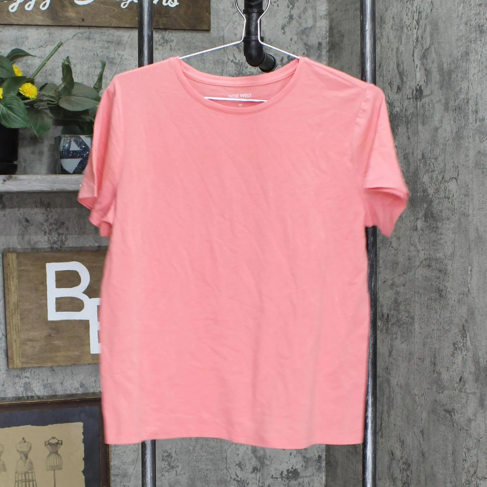 Nine West Womens Short Sleeve Soft Spun T-Shirt Tee 165f87e9da21b5 Coral Pink M