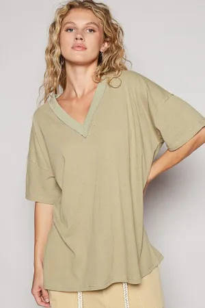 Not Your Basic  V-Neck Half Sleeve T-Shirt