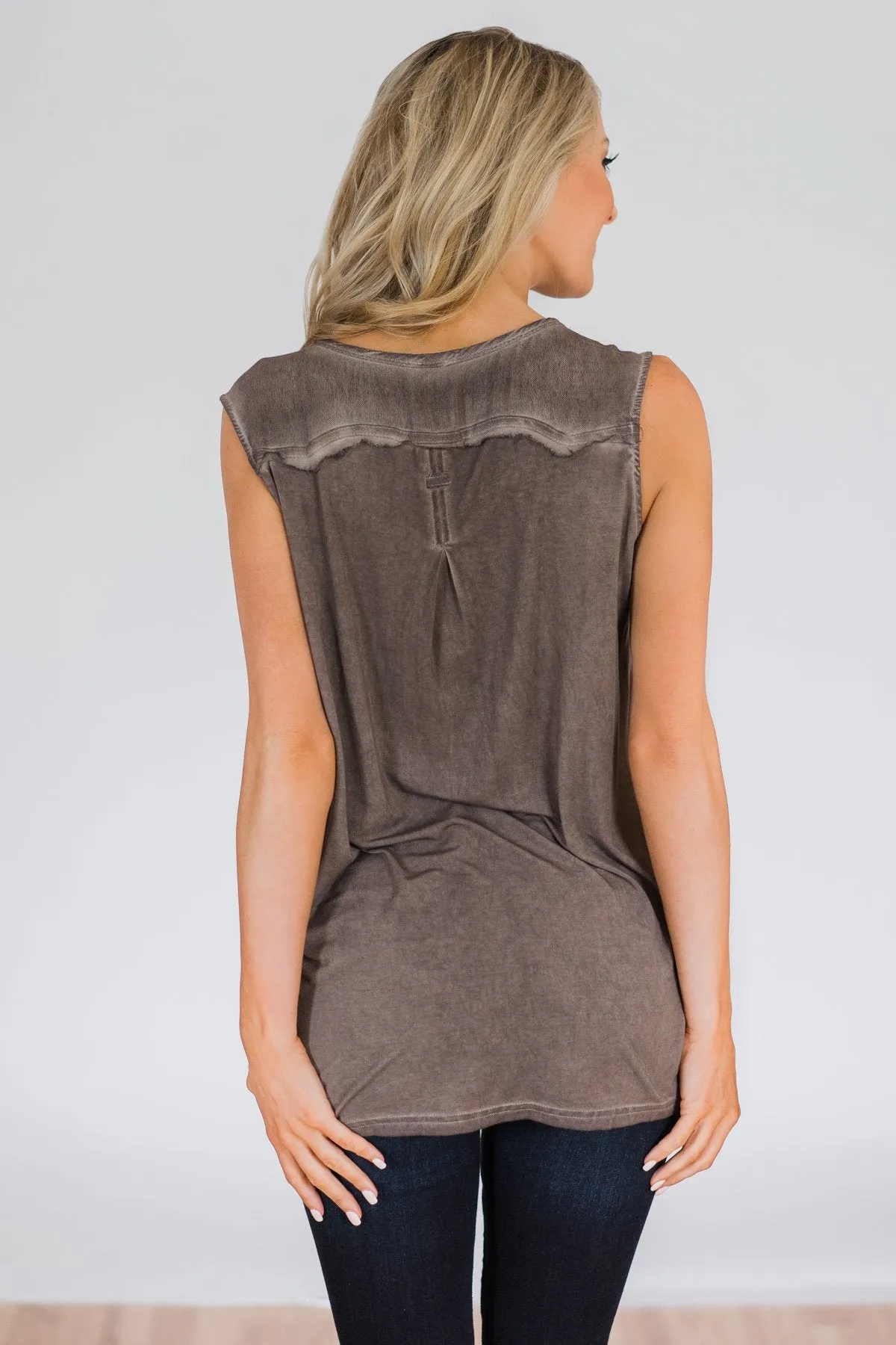 Nowhere to Be Tank Top- Mocha