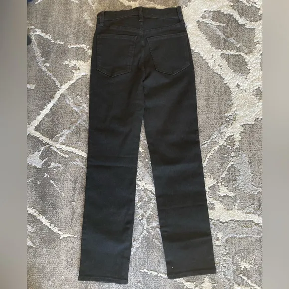 NWT Madewell Sz 25 black stovepipe jeans denim with magic pockets NEW