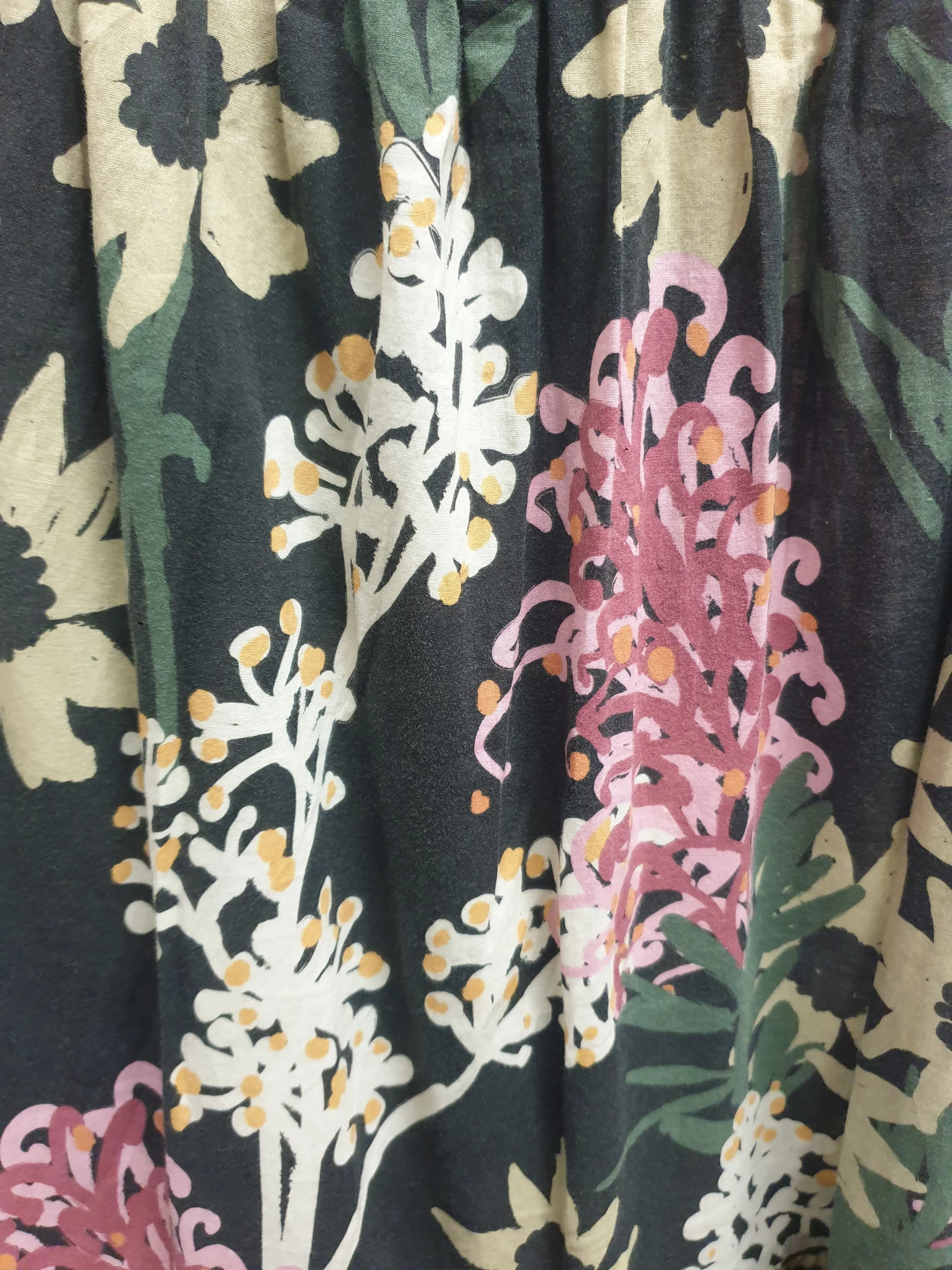 Obus black floral print maxi skirt size 1 (fits 8-10)