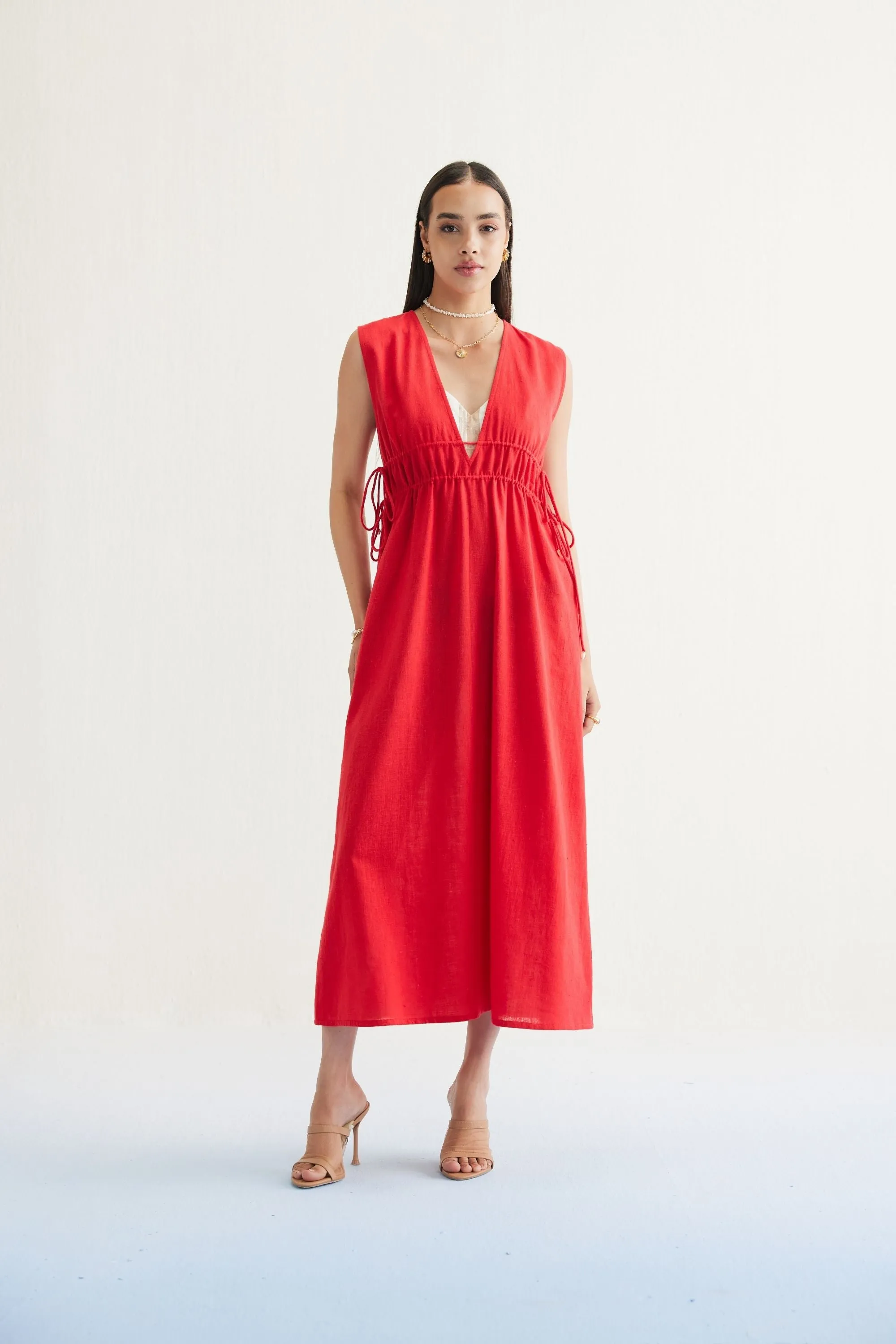 Ocean Nights Handwoven Kala Cotton Maxi Dress