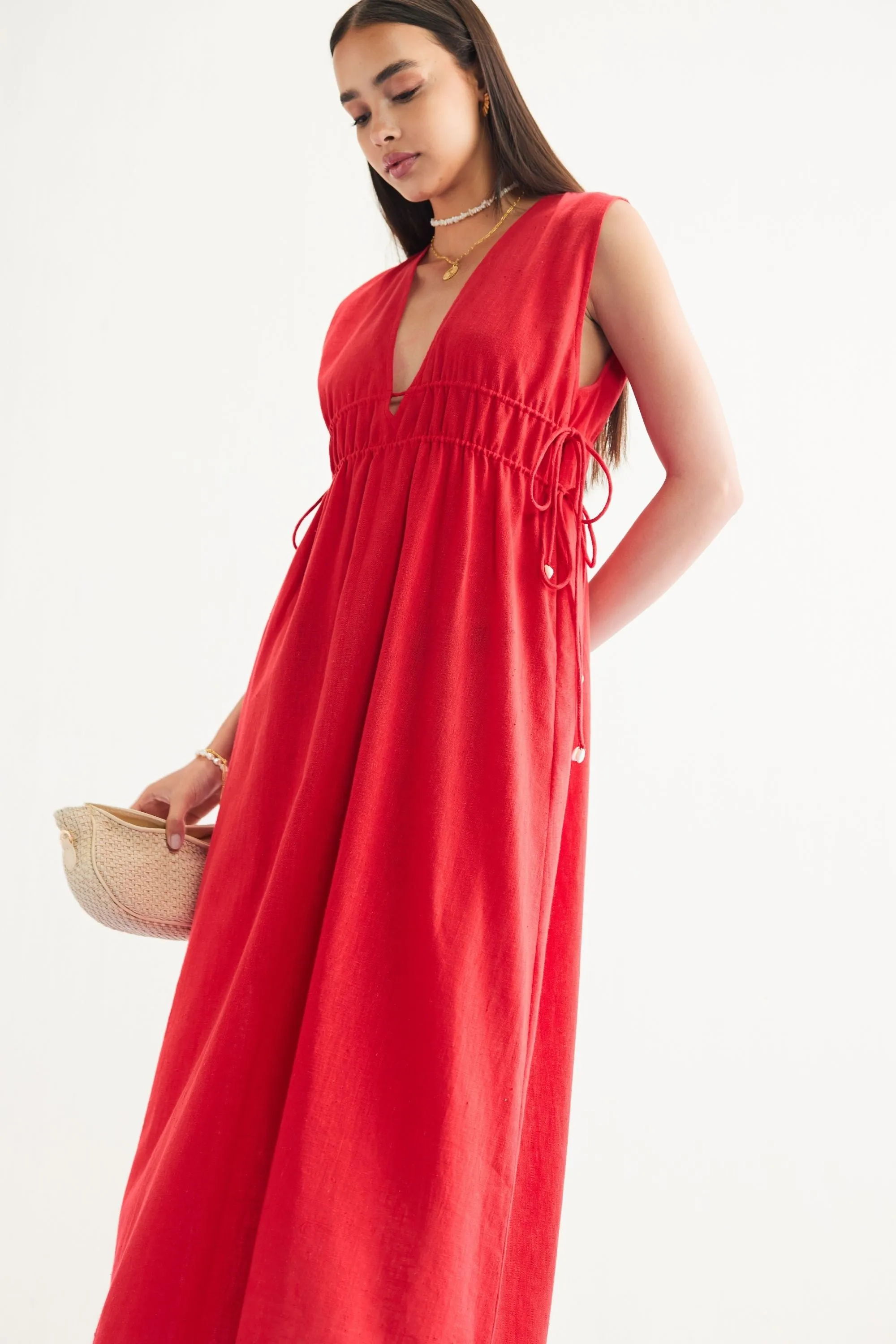 Ocean Nights Handwoven Kala Cotton Maxi Dress