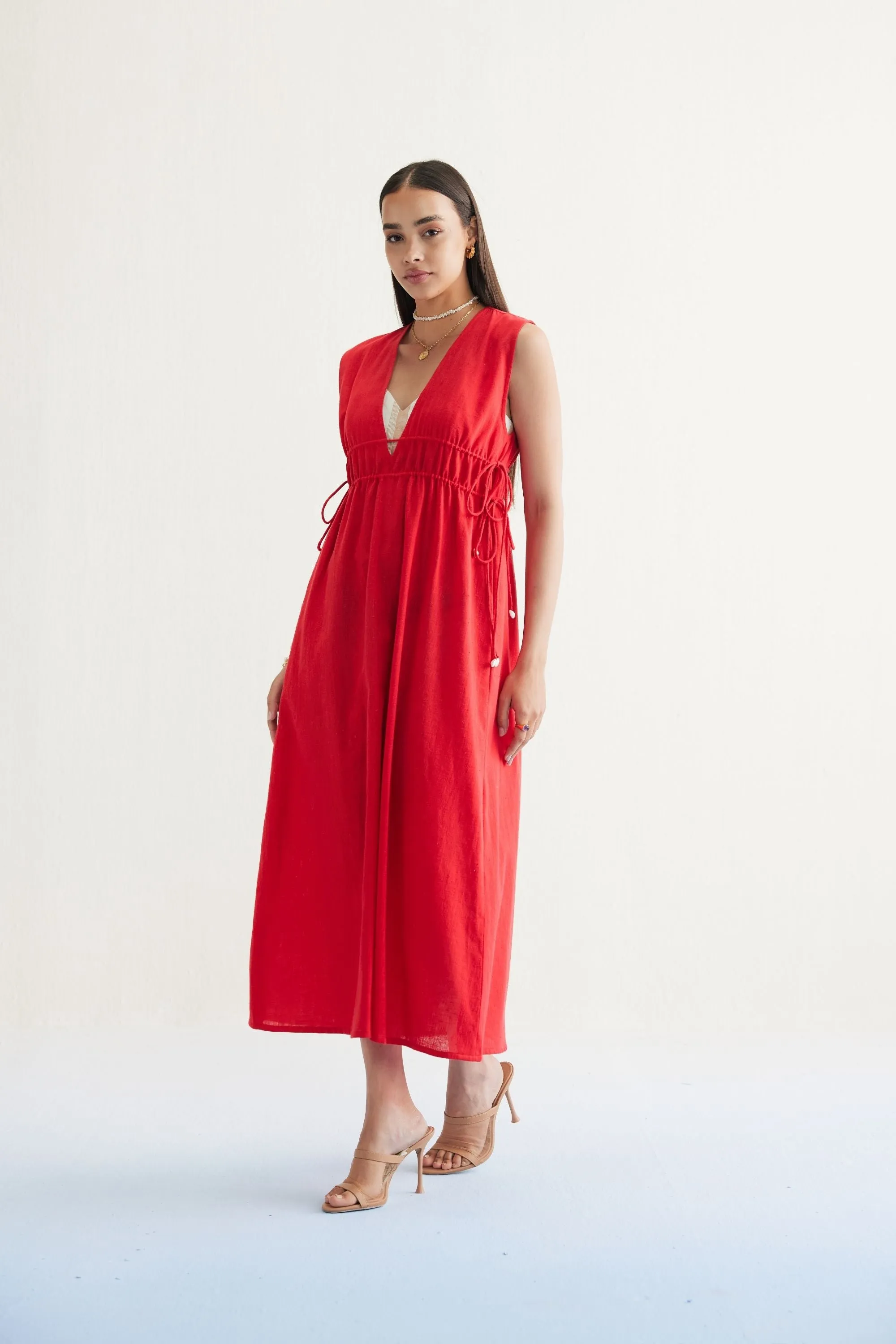 Ocean Nights Handwoven Kala Cotton Maxi Dress