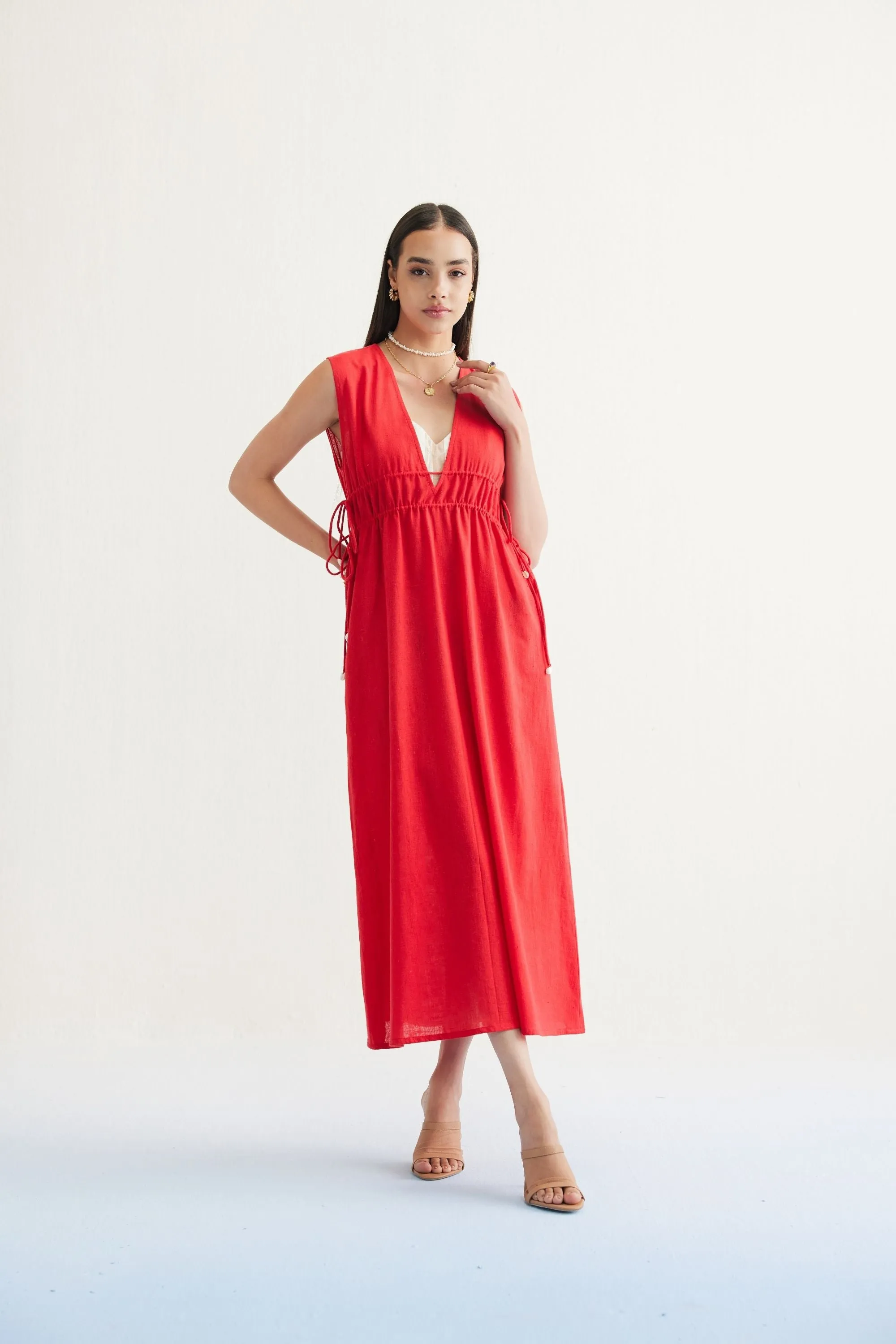 Ocean Nights Handwoven Kala Cotton Maxi Dress
