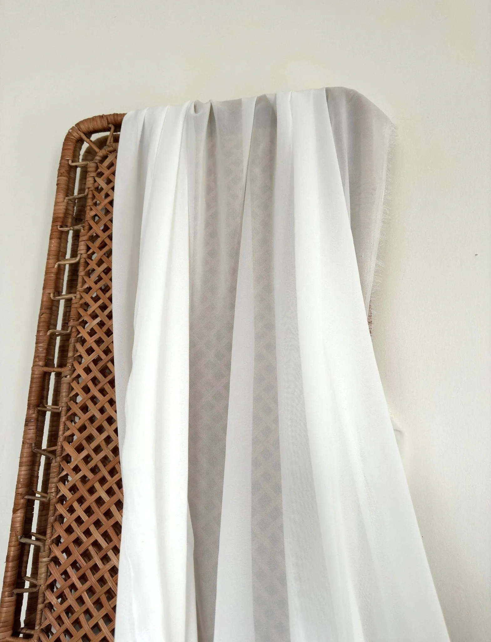 Off White Chiffon Fabric By Yard, Sheer Fabric Light Weight Chiffon White Bridal Material for Gowns Drapes, Dress Arch Draping Fabric Crafts
