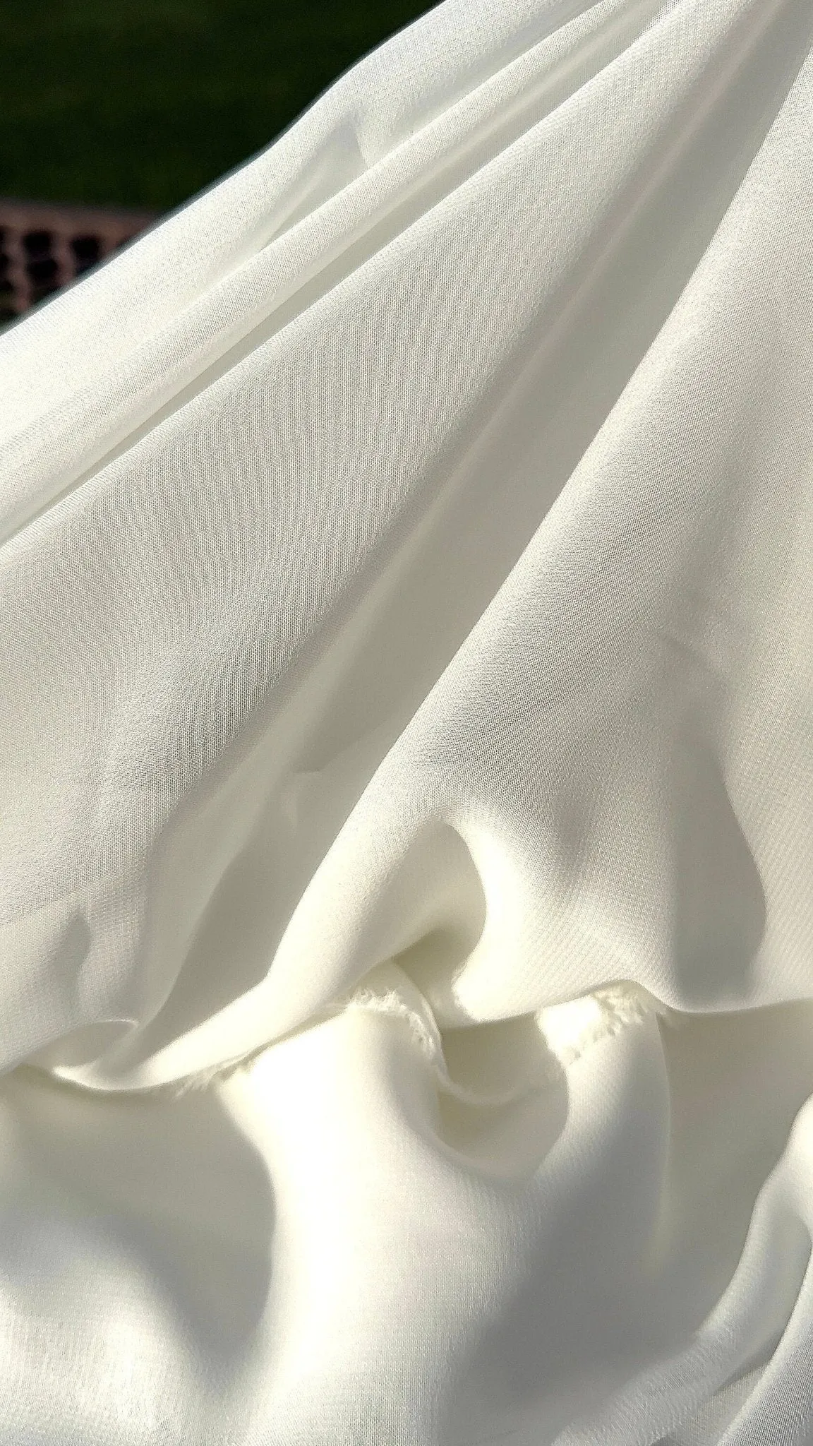 Off White Chiffon Fabric By Yard, Sheer Fabric Light Weight Chiffon White Bridal Material for Gowns Drapes, Dress Arch Draping Fabric Crafts