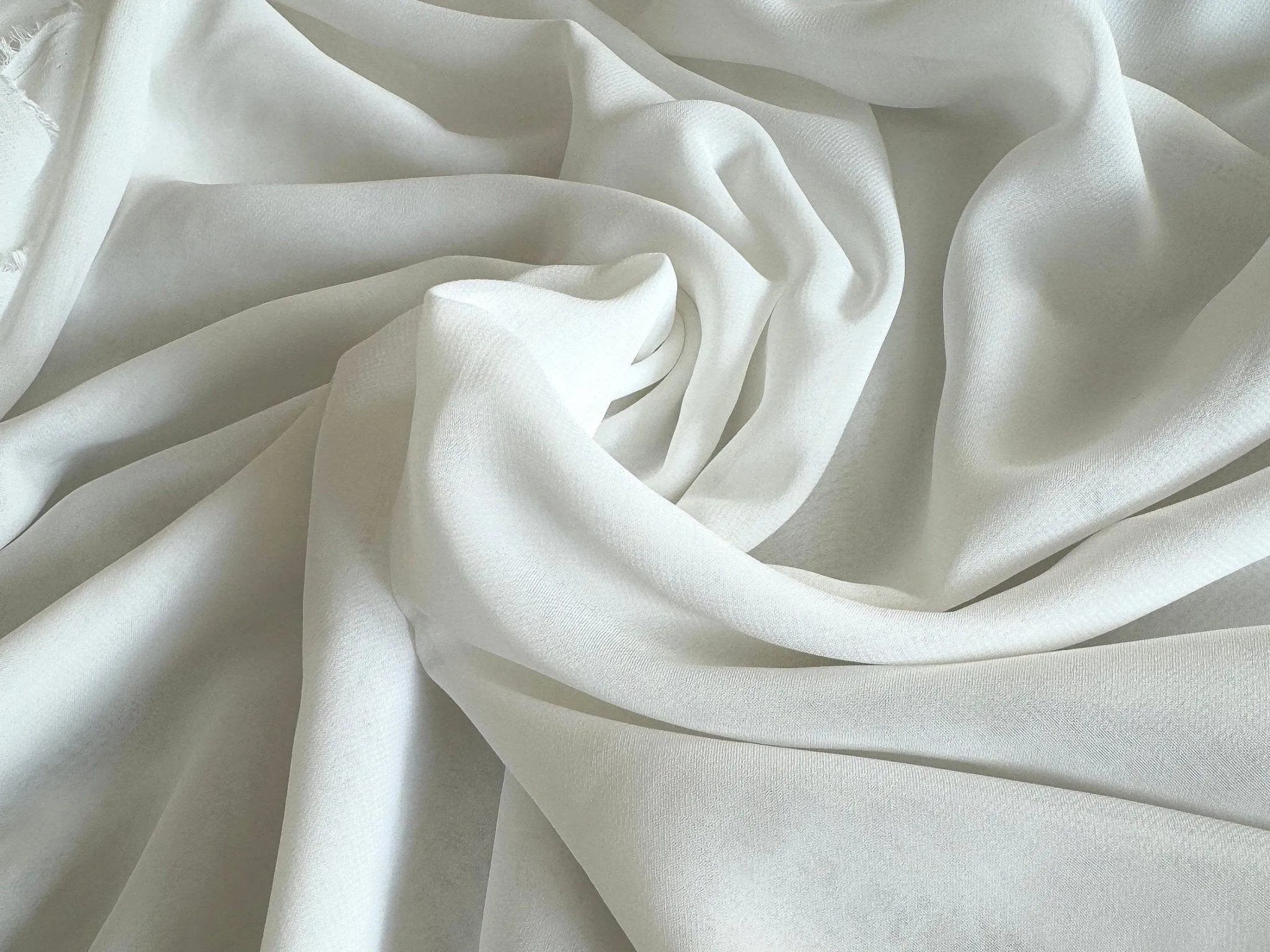Off White Chiffon Fabric By Yard, Sheer Fabric Light Weight Chiffon White Bridal Material for Gowns Drapes, Dress Arch Draping Fabric Crafts