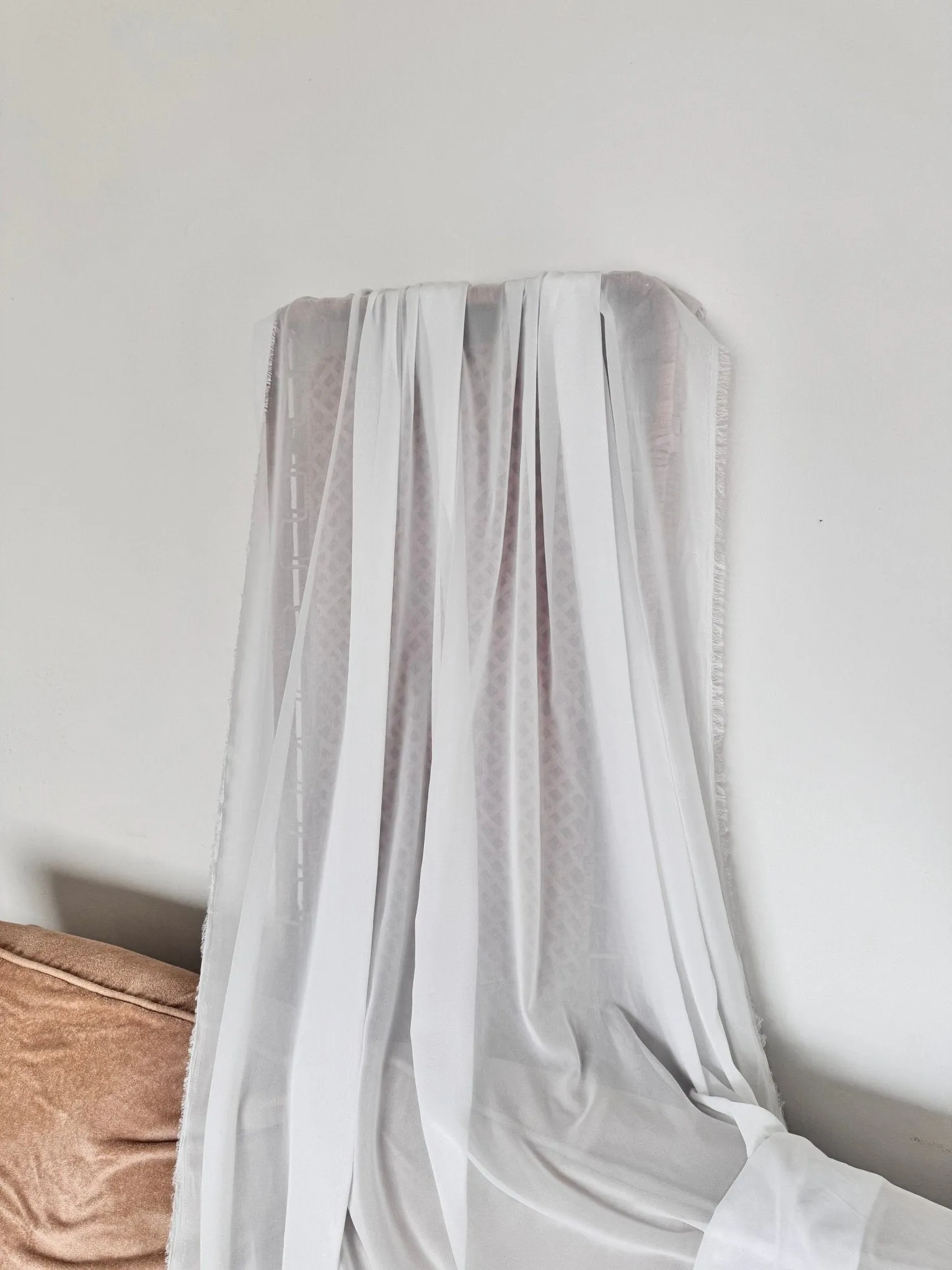 Off White Chiffon Fabric By Yard, Sheer Fabric Light Weight Chiffon White Bridal Material for Gowns Drapes, Dress Arch Draping Fabric Crafts