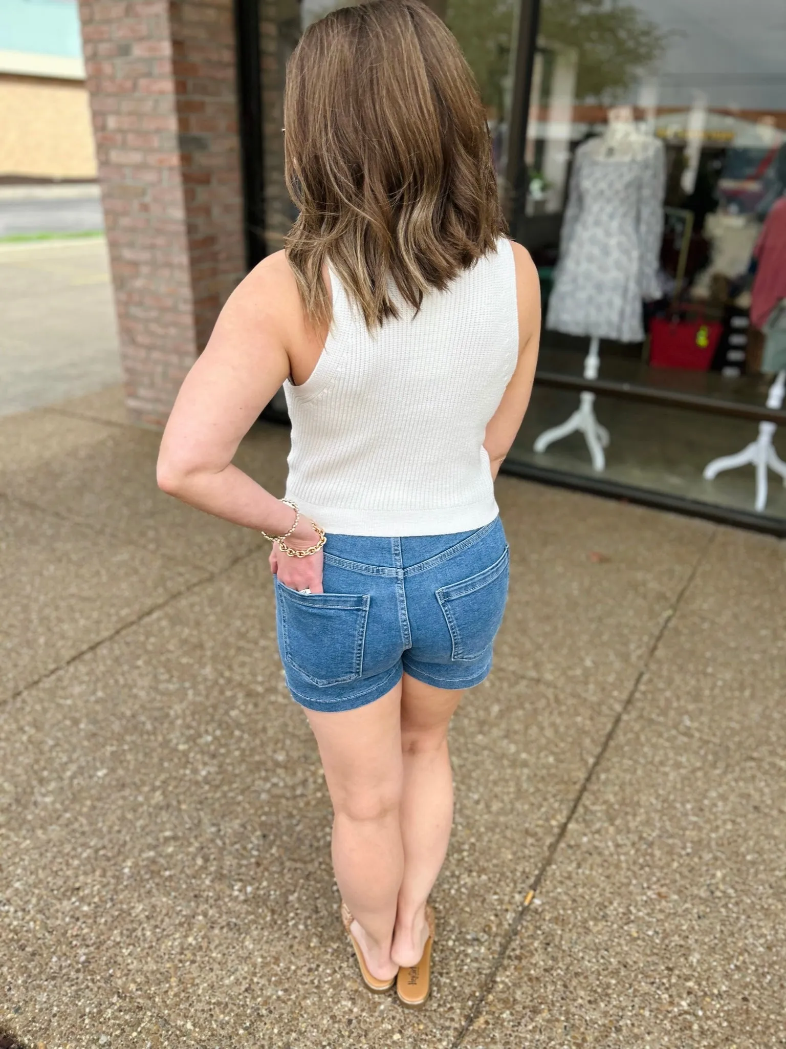 Off White Soft Mock Top