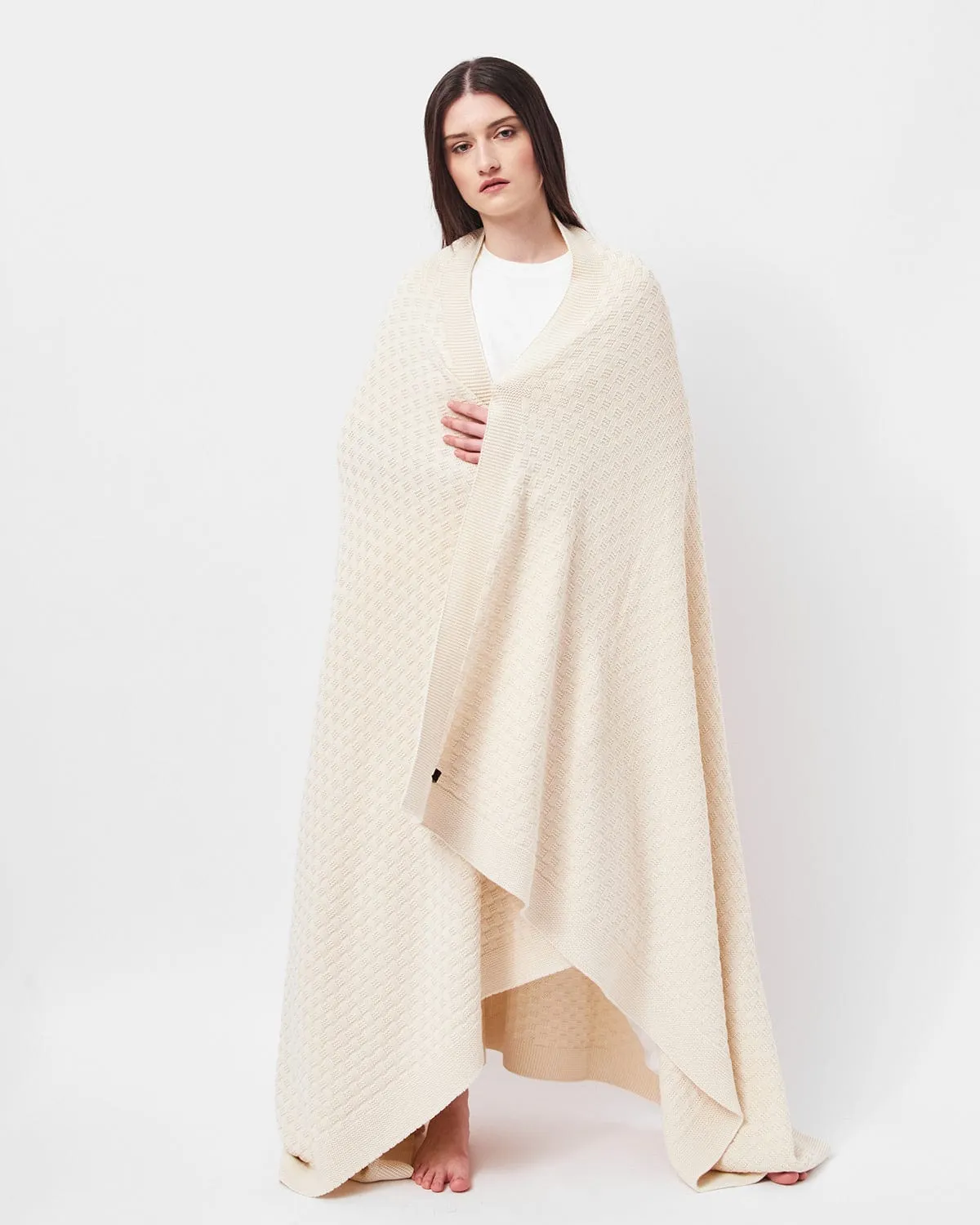 Organic Cotton Knitted Blanket | Cream