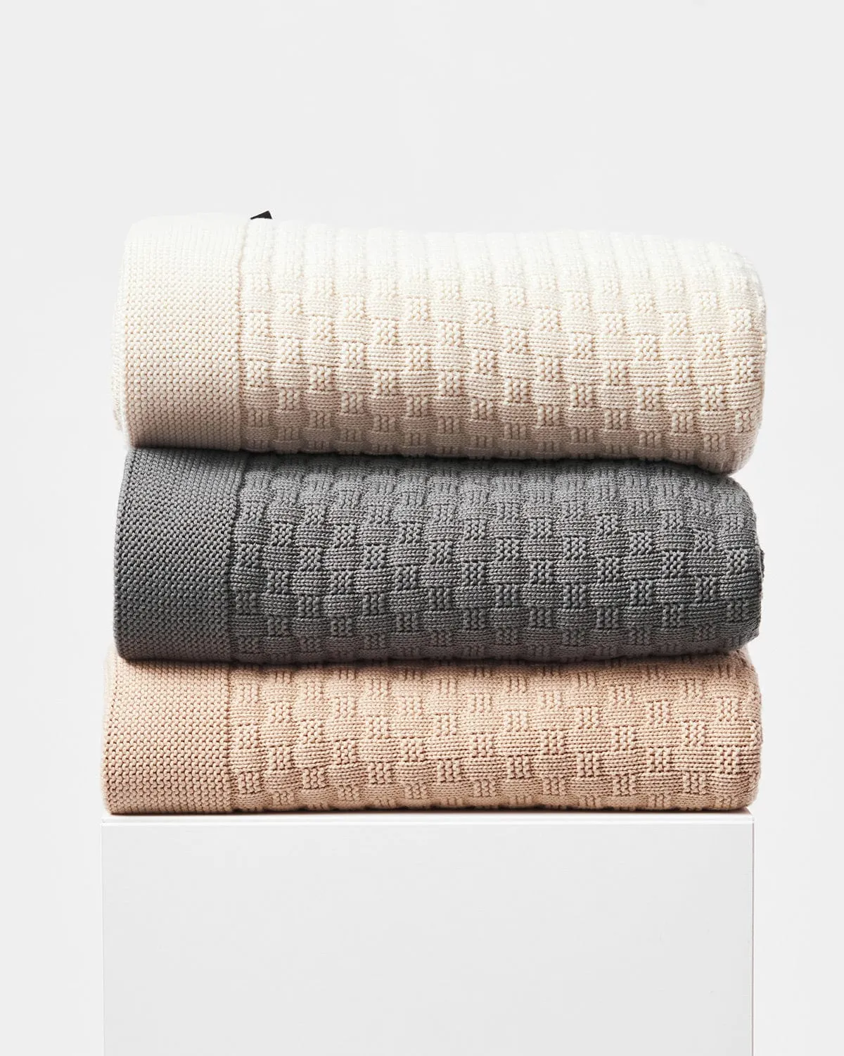 Organic Cotton Knitted Blanket | Cream
