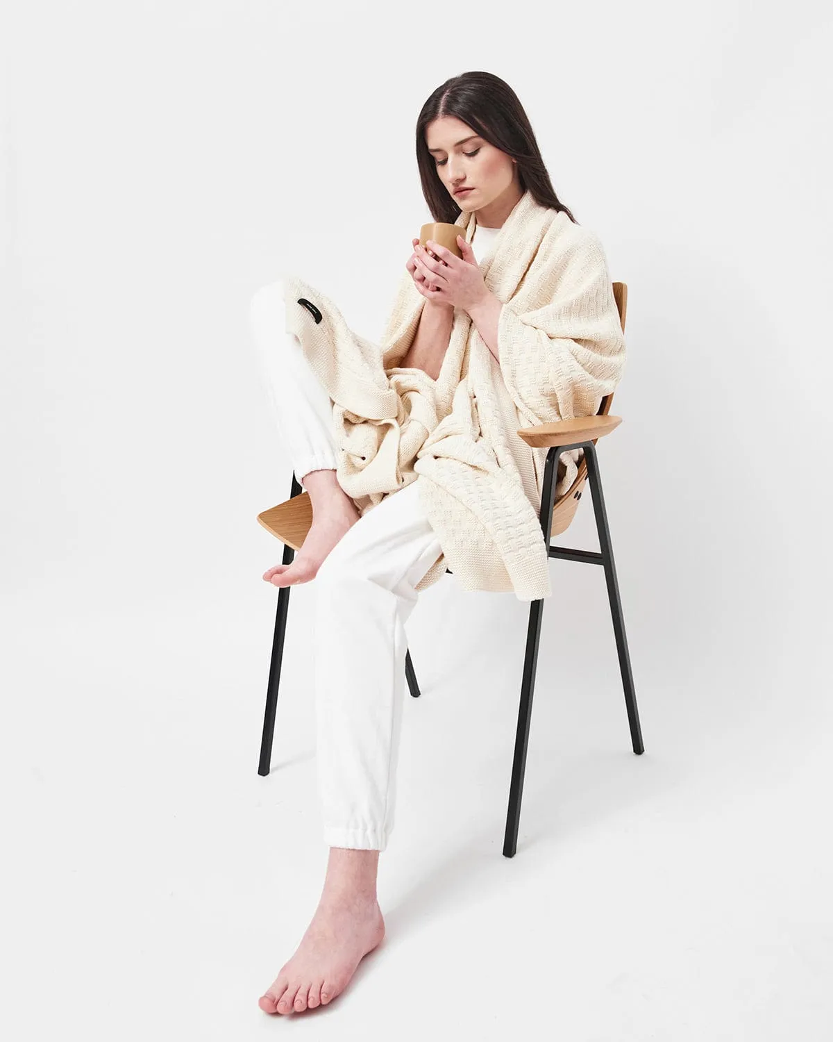Organic Cotton Knitted Blanket | Cream