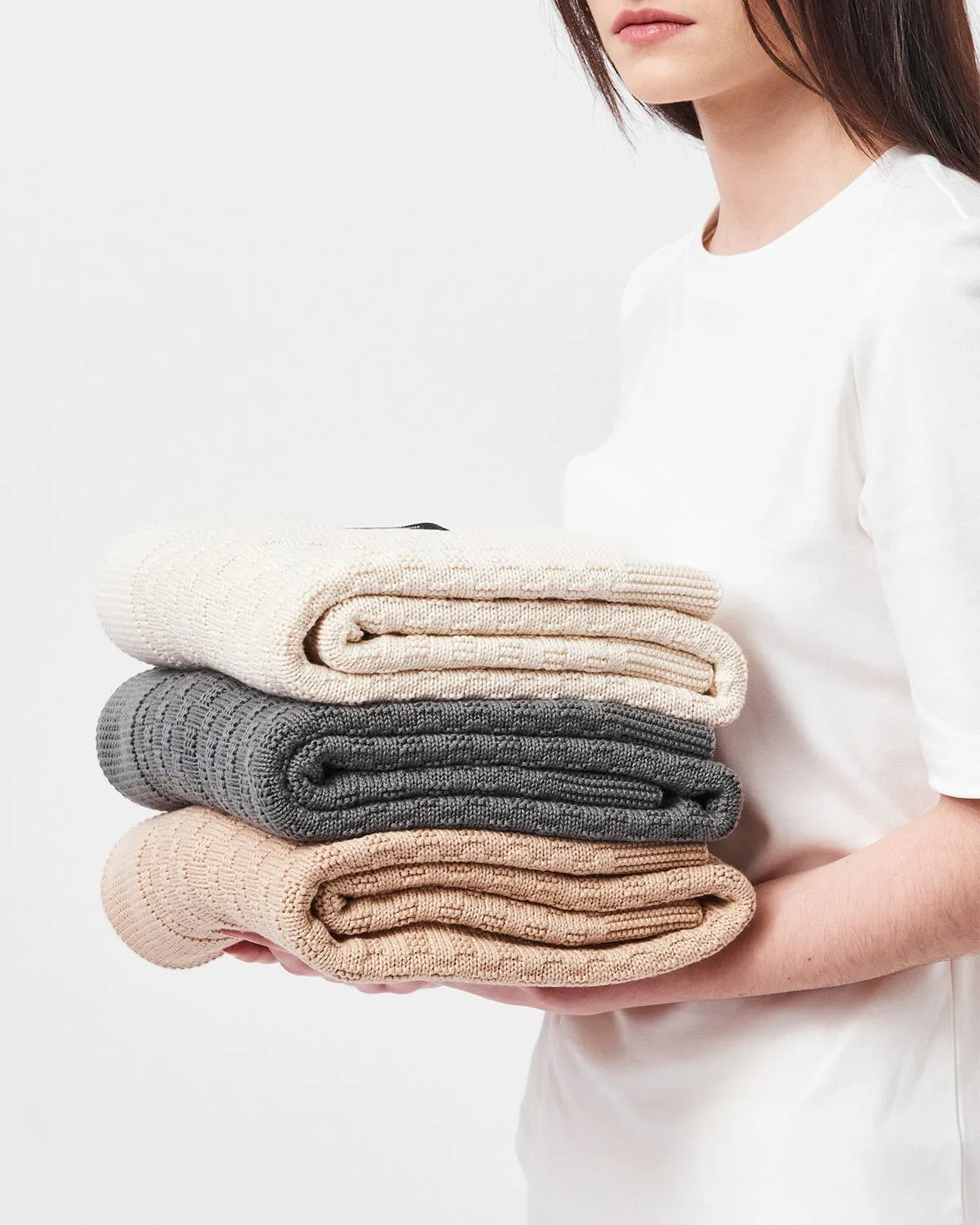 Organic Cotton Knitted Blanket | Cream