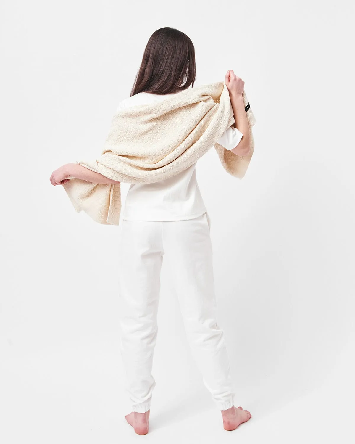 Organic Cotton Knitted Blanket | Cream