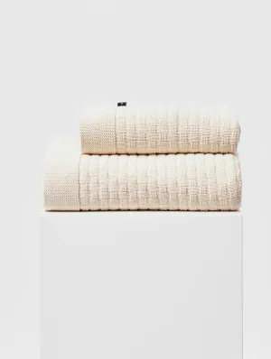 Organic Cotton Knitted Blanket | Cream