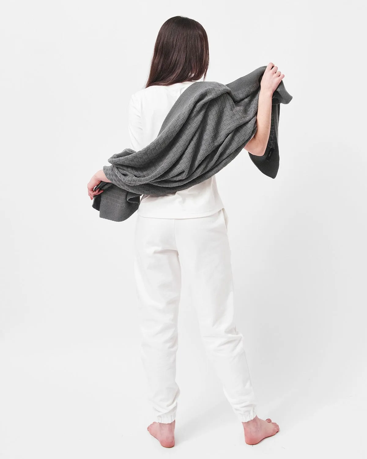 Organic Cotton Knitted Blanket | Grey