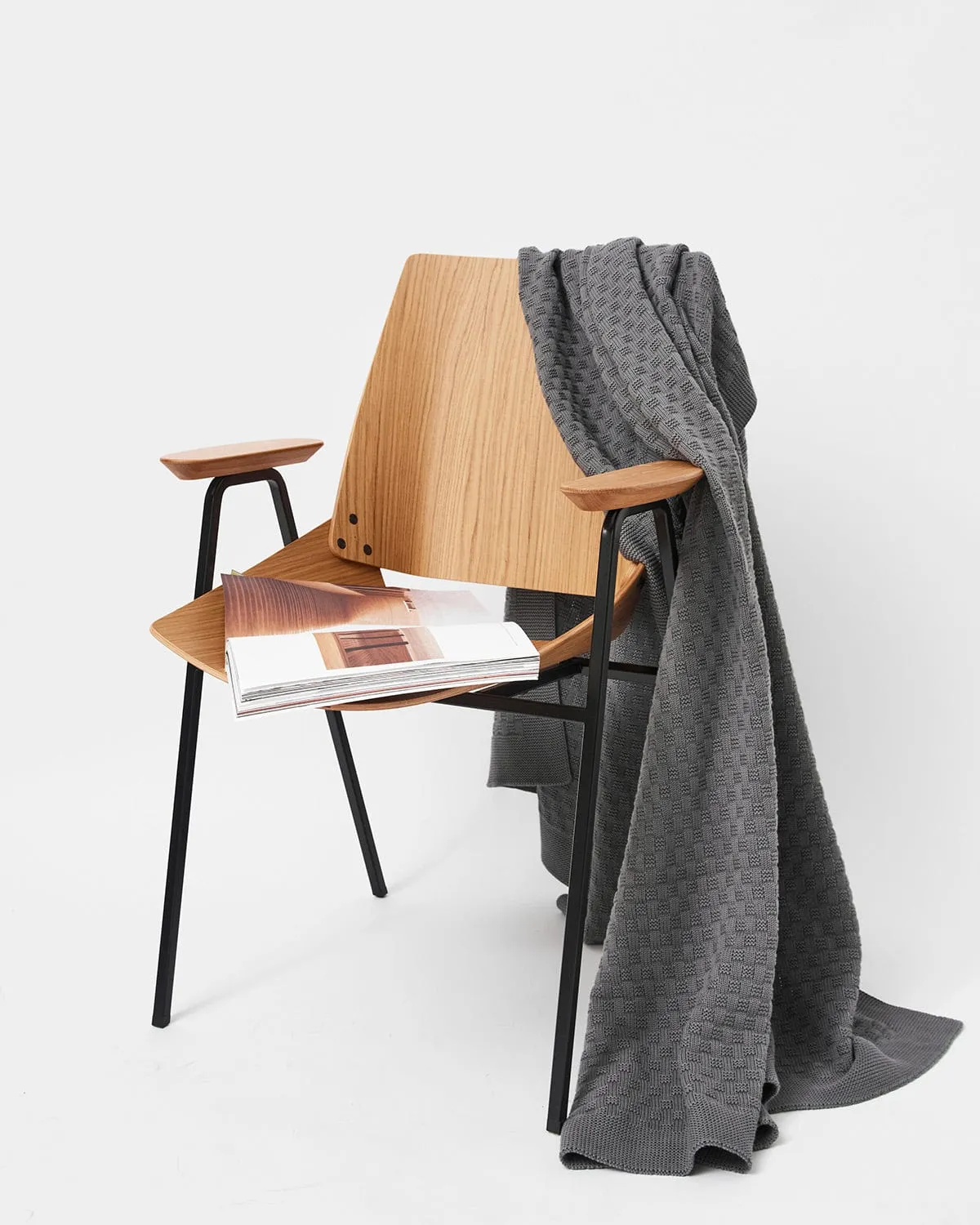 Organic Cotton Knitted Blanket | Grey