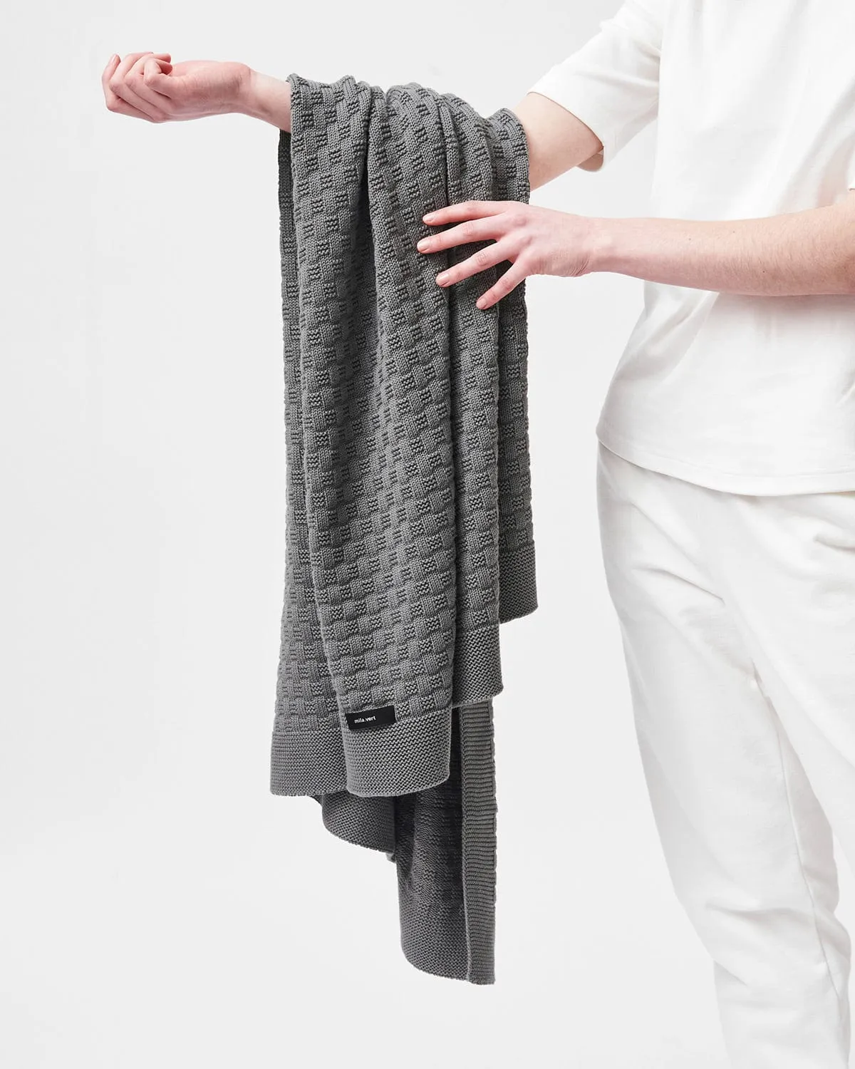 Organic Cotton Knitted Blanket | Grey