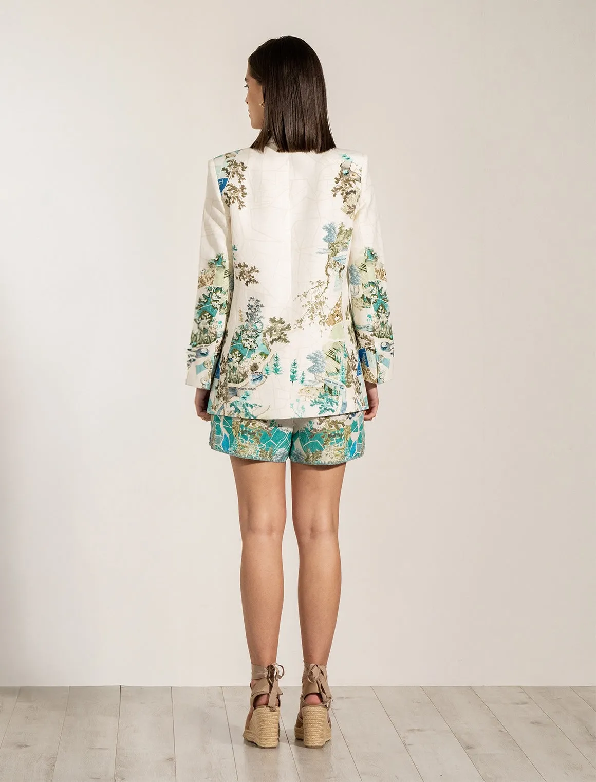 Orin teal glove bustier, jacket and shorts