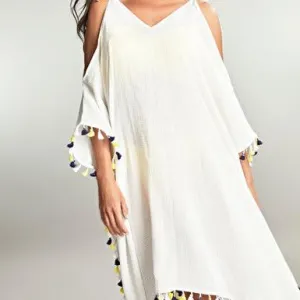 Panache Halle Short Kaftan White