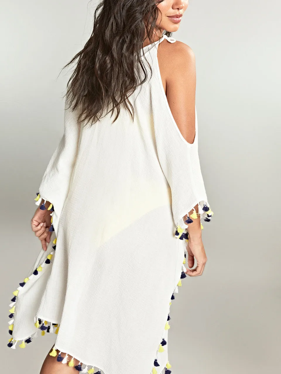 Panache Halle Short Kaftan White