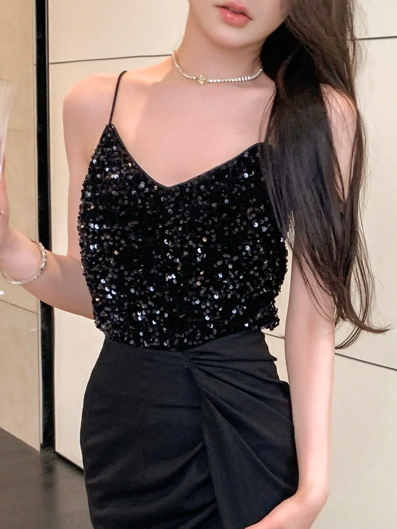 Parien Sequin Cami Top