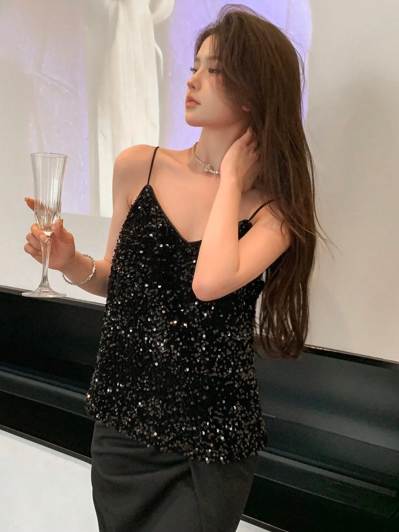 Parien Sequin Cami Top