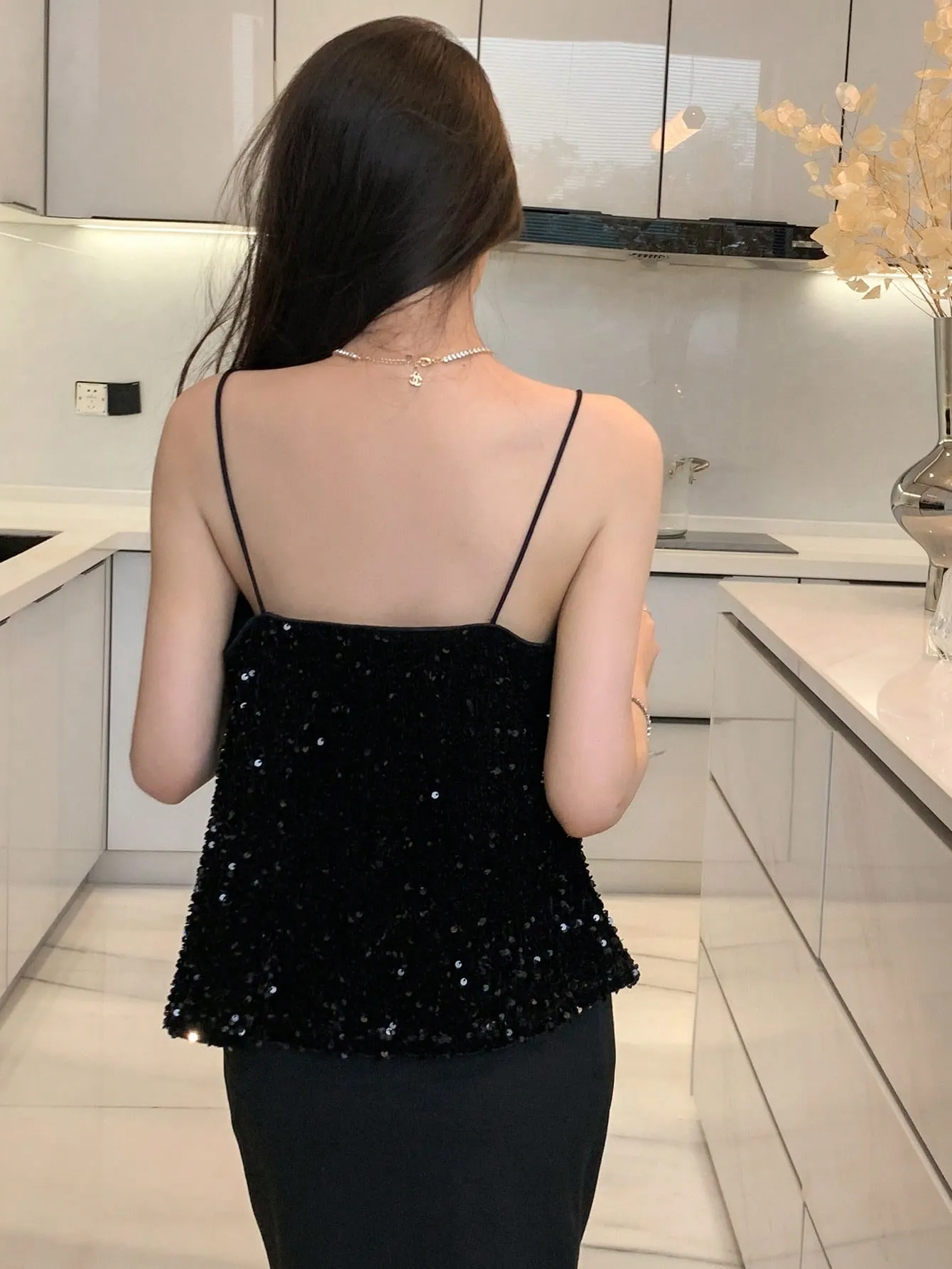 Parien Sequin Cami Top