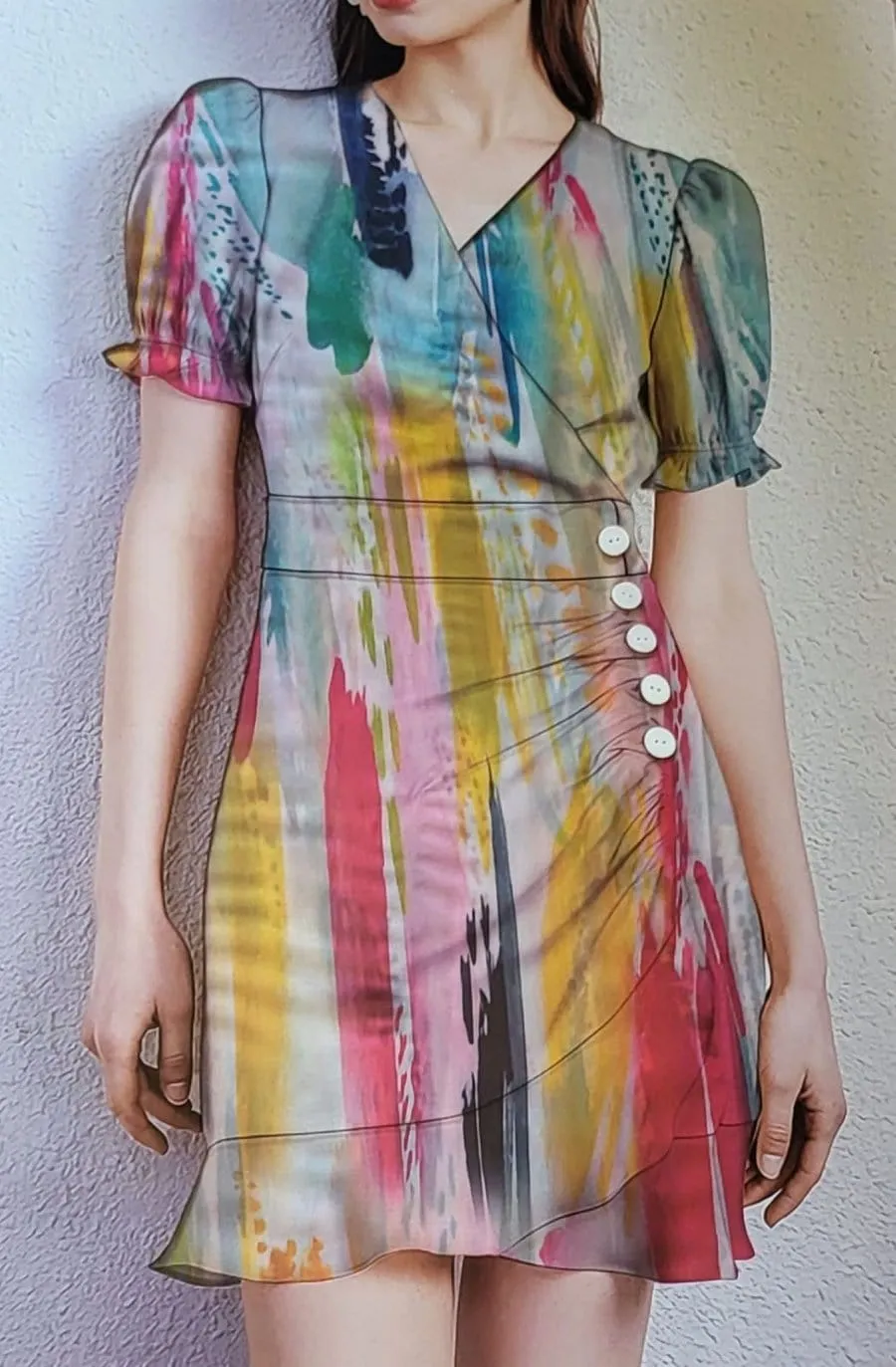 Peach Chiffon Digital 150cm