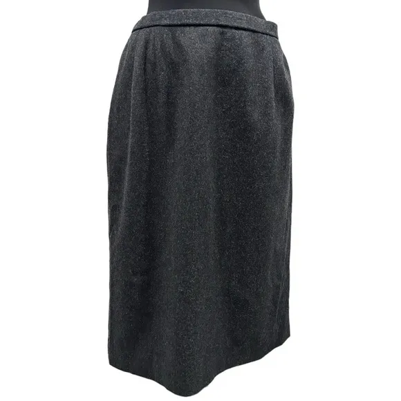 Pendleton Charcoal Gray Wool Midi Skirt Sz 14