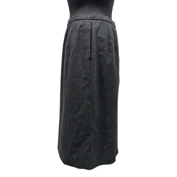 Pendleton Charcoal Gray Wool Midi Skirt Sz 14